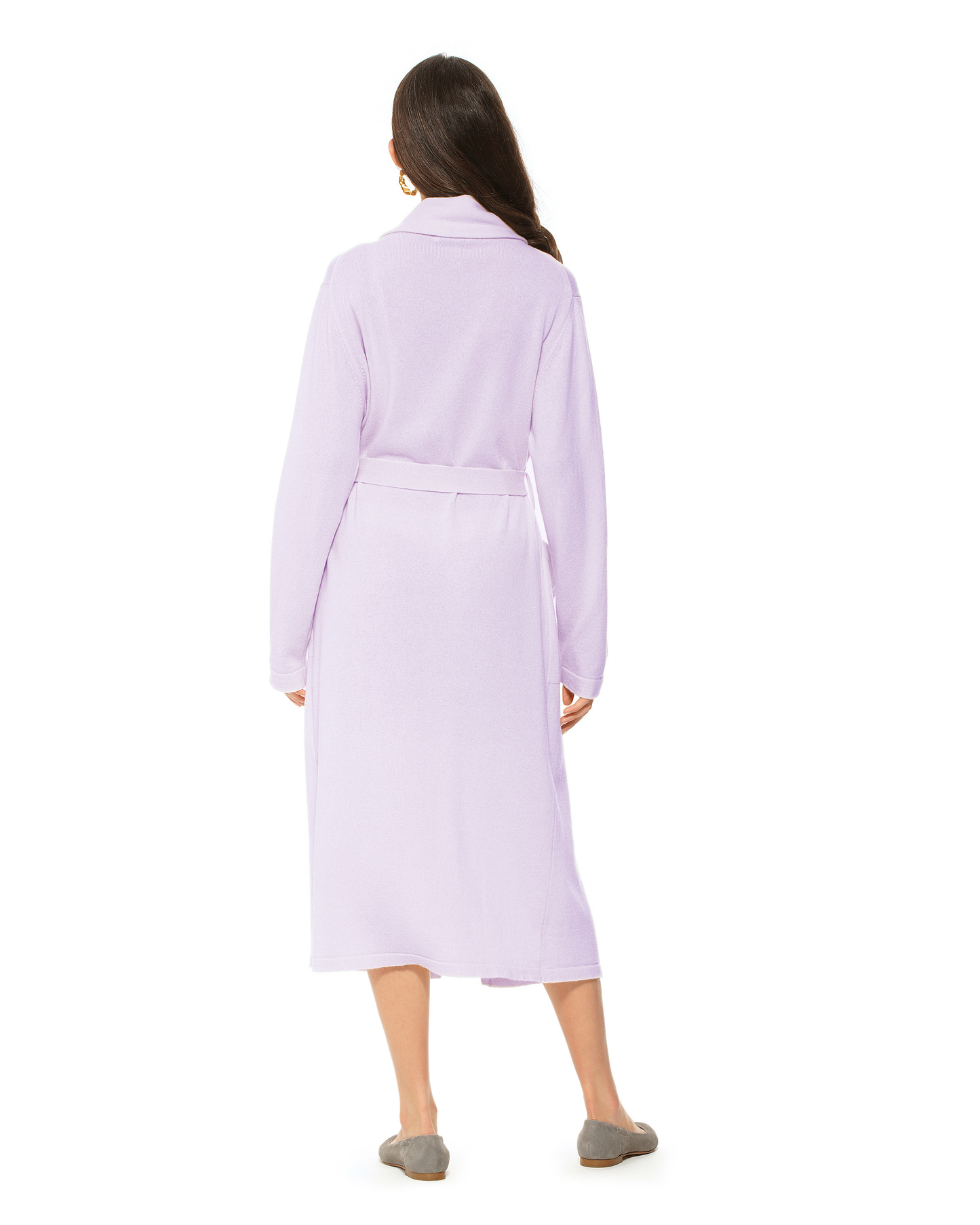 Women's Pure Cashmere Knit Robe Lilac