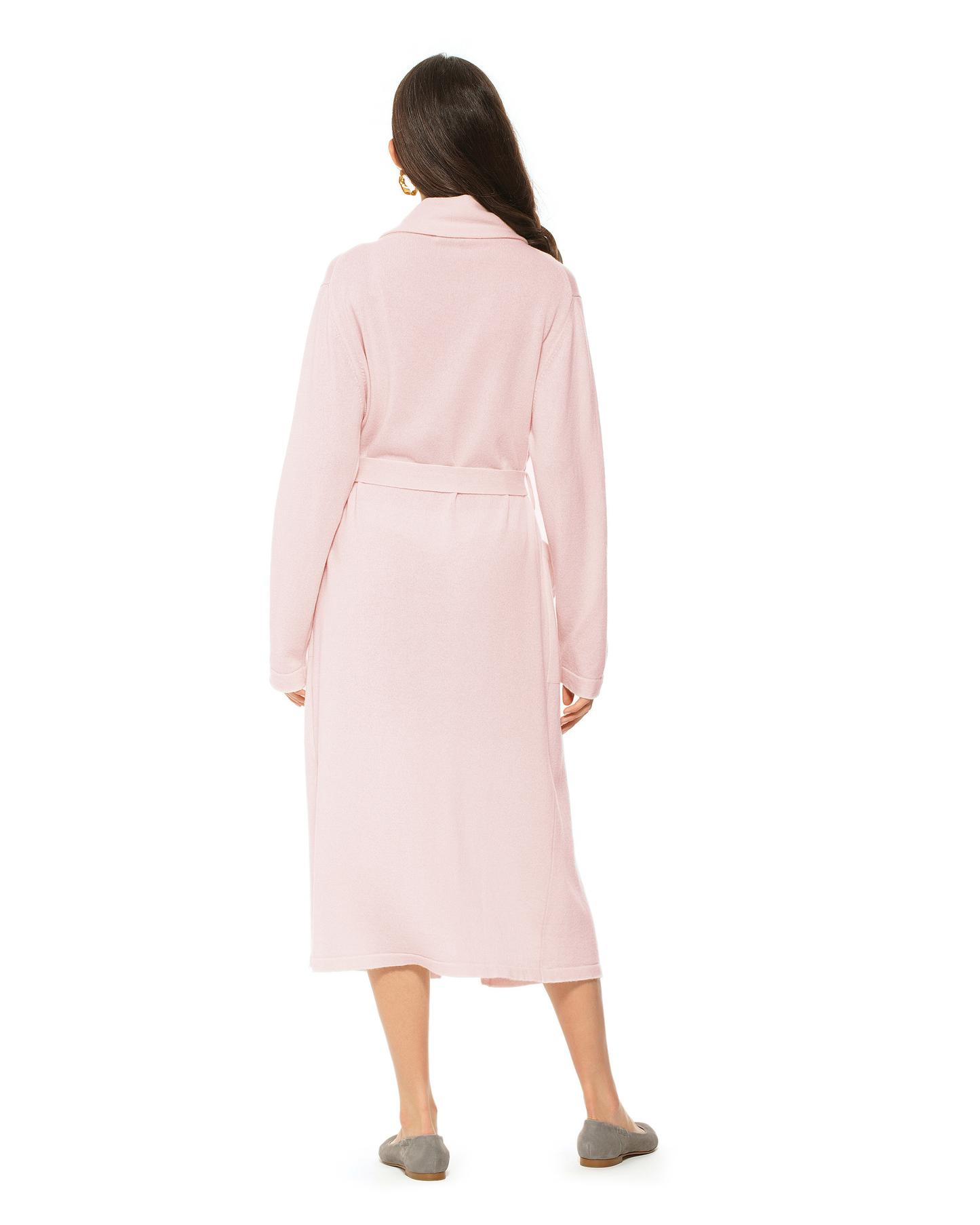 Women's Pure Cashmere Knit Robe Old Rose