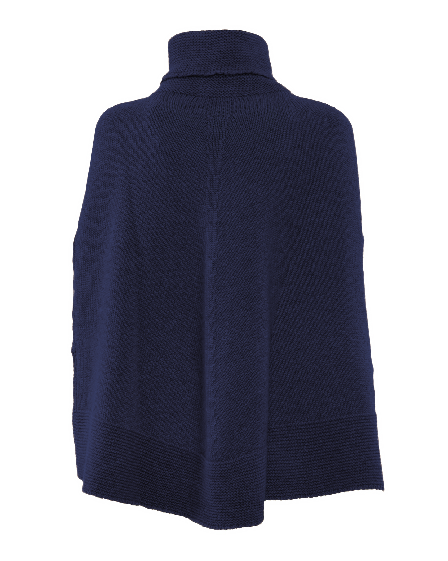 Women's Pure Cashmere Turtleneck Poncho Blue