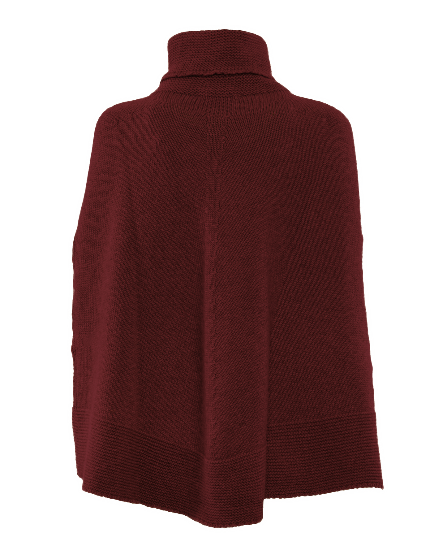 Women's Pure Cashmere Turtleneck Poncho Bordeaux