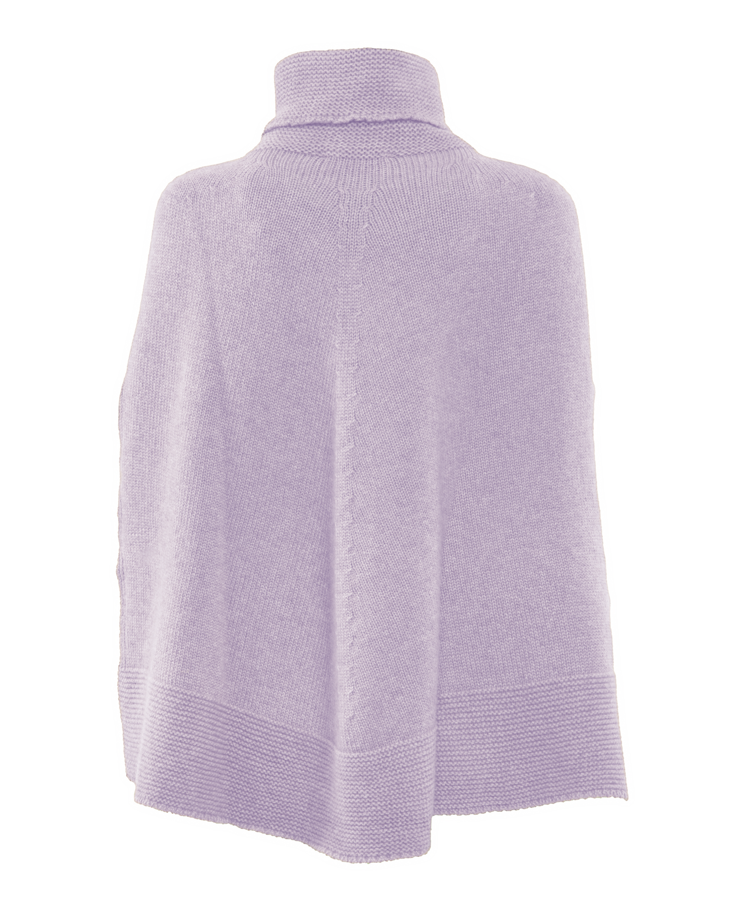 Women's Pure Cashmere Turtleneck Poncho Lilac