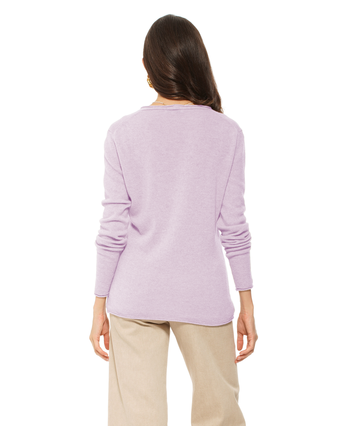 Women's Ultra-Light Cashmere V-Neck Sweater Lilac