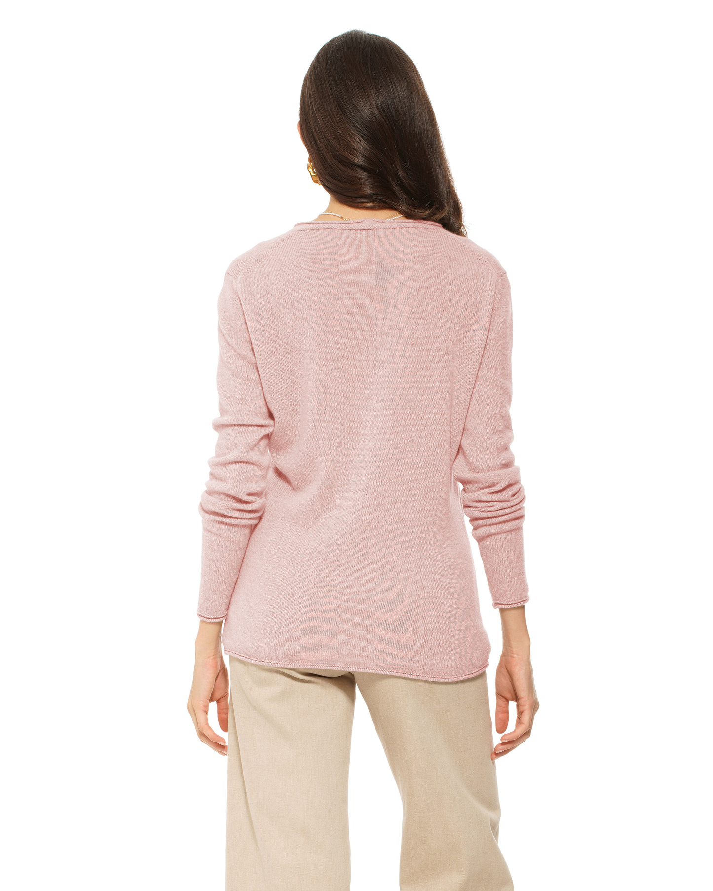 Women's Ultra-Light Cashmere V-Neck Sweater Old Rose