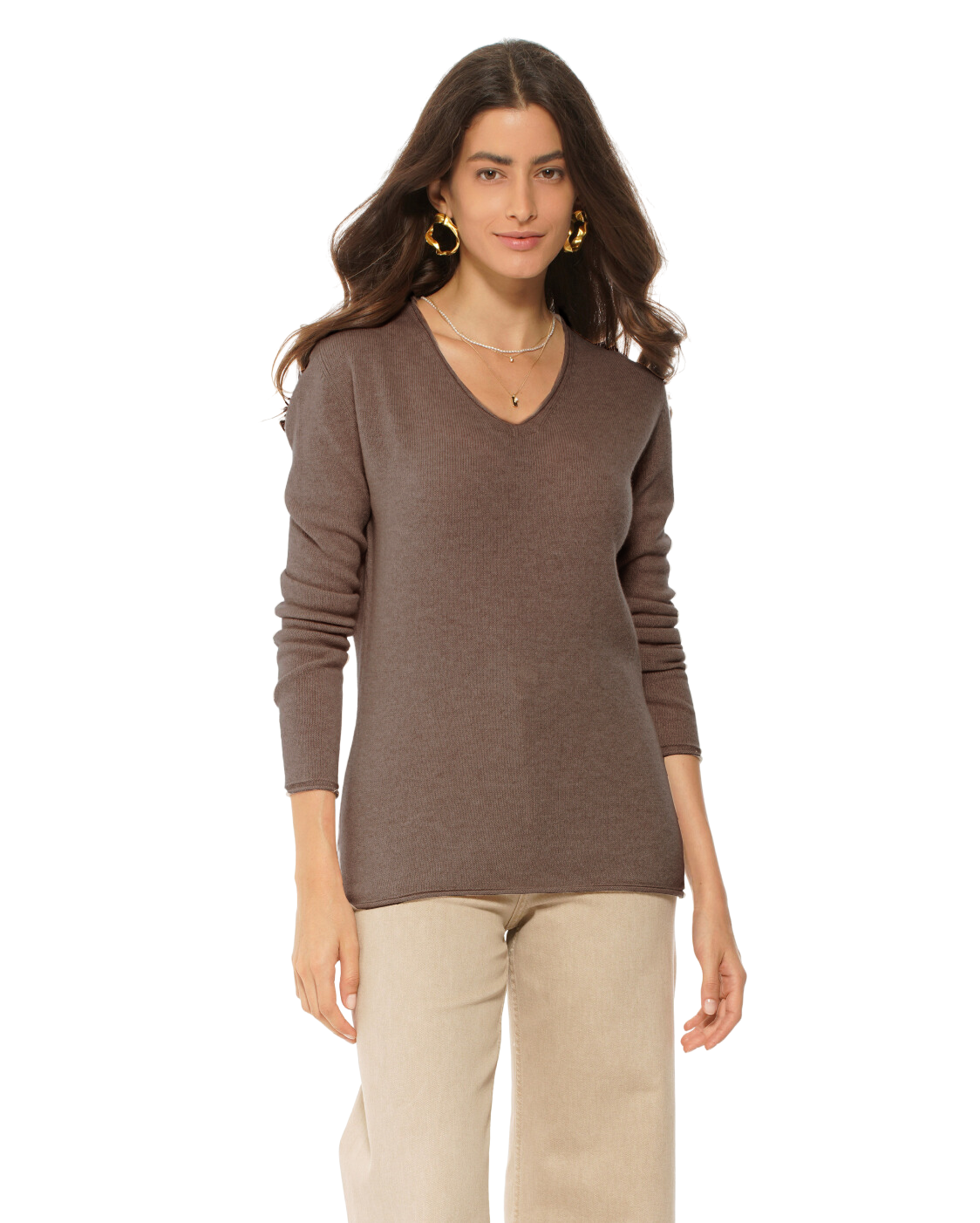 Cashmere v neck womens deals