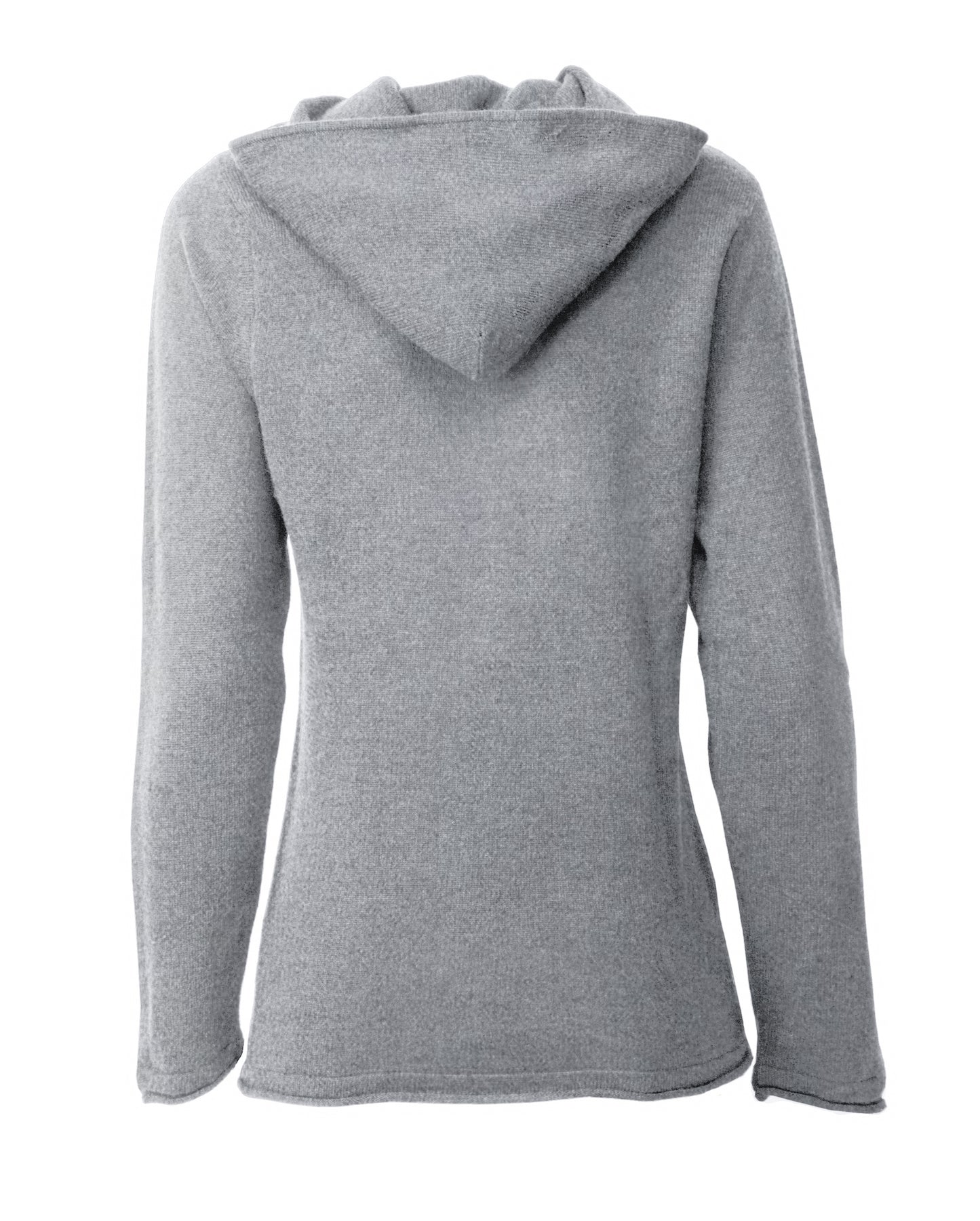 Monticelli Women's Pure Cashmere Hoodie Sweater Medium Grey Made In Italy 6