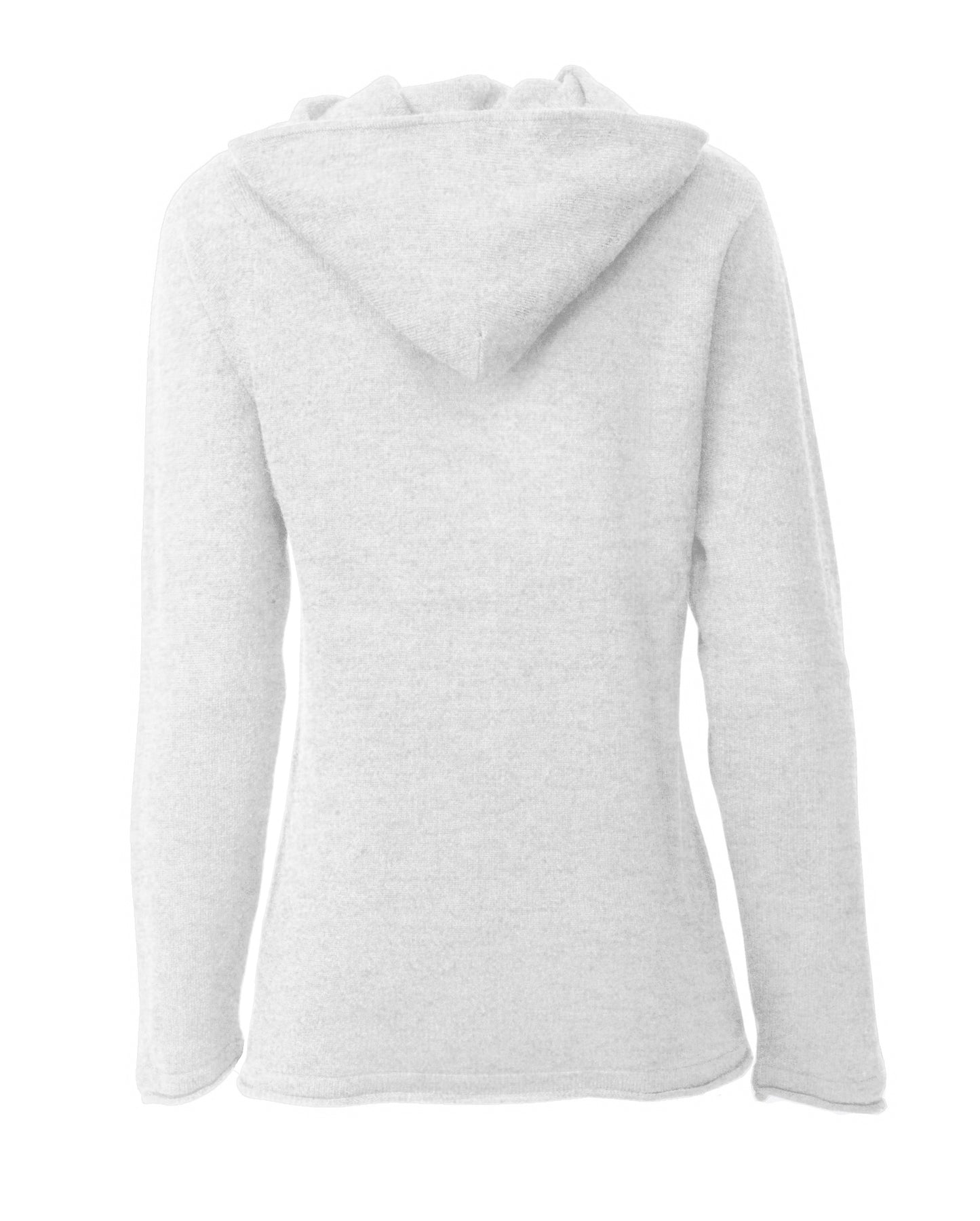 Monticelli Women's Pure Cashmere Hoodie Sweater Off White Made In Italy 7