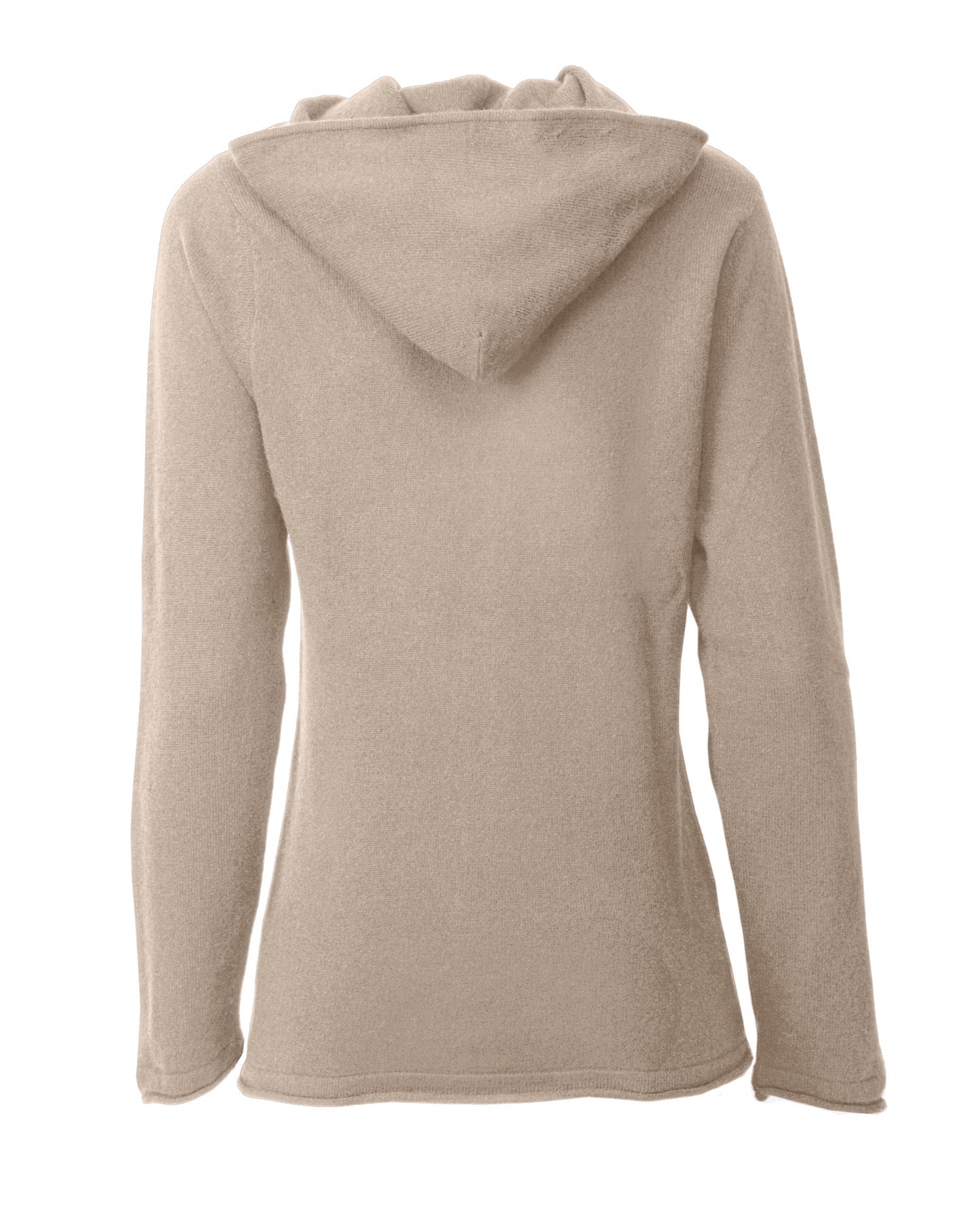 Monticelli Women's Pure Cashmere Hoodie Sweater Beige Made in Italy 6