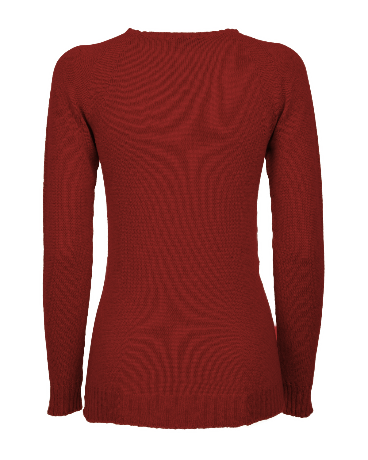 Women's Pure Cashmere Raglan Crewneck Chianti — view B