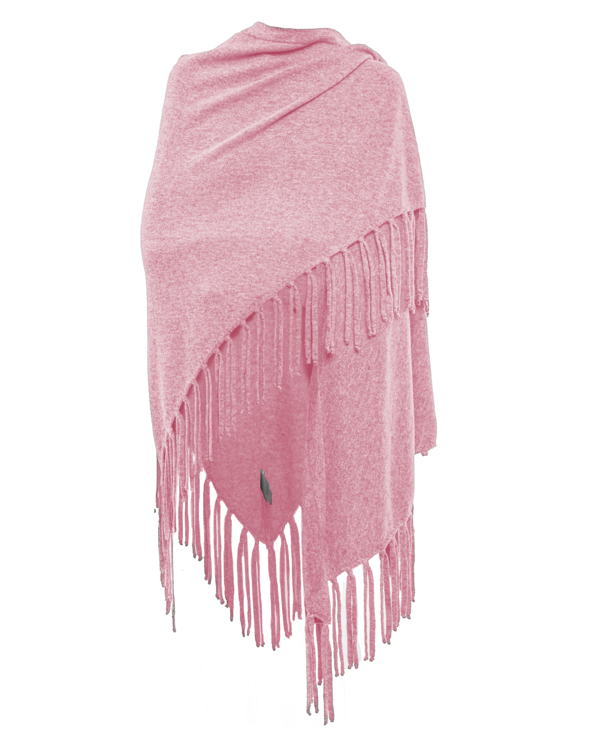 Women's Pure Cashmere Fringe Wrap Baby Pink