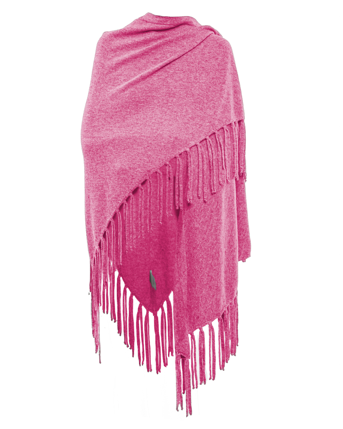 Women's Pure Cashmere Fringe Wrap Fuchsia