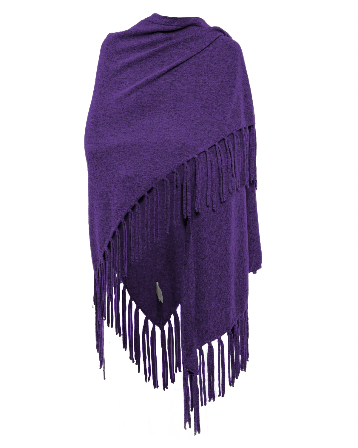 Women's Pure Cashmere Fringe Wrap Iris Purple
