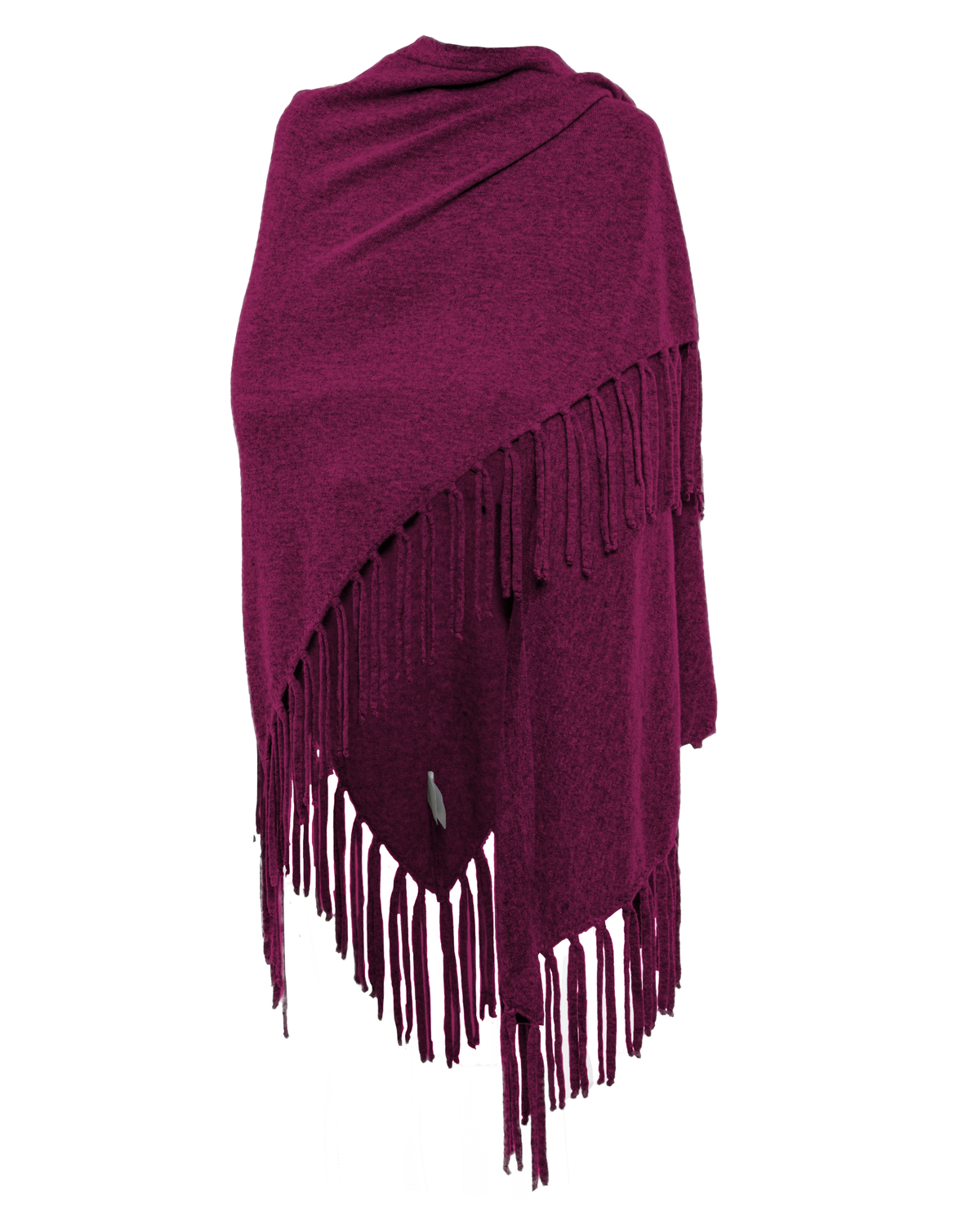 Women's Pure Cashmere Fringe Wrap Magenta