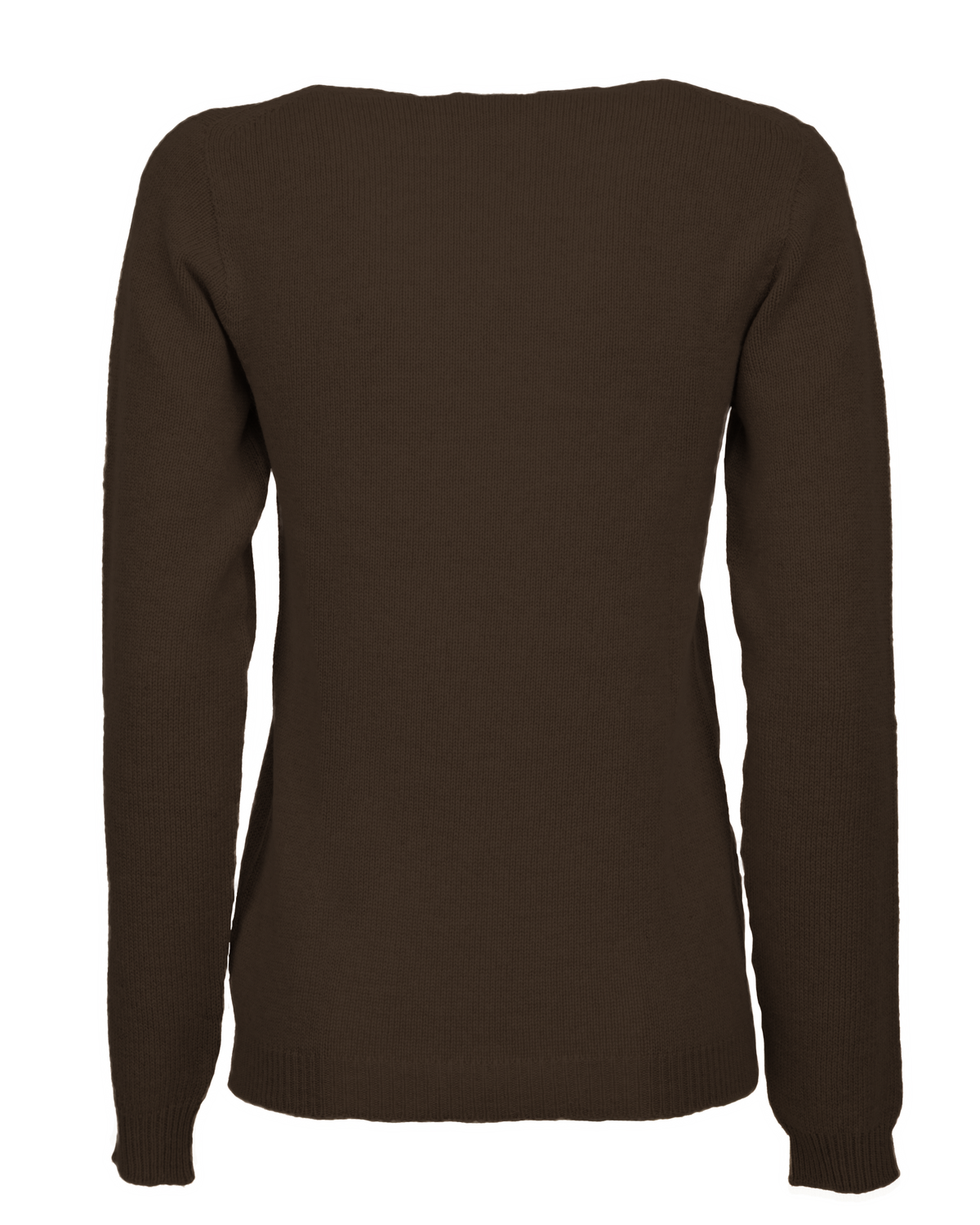 Women's Ultra-Light Pure Cashmere Scoop Neck Coffee — view B