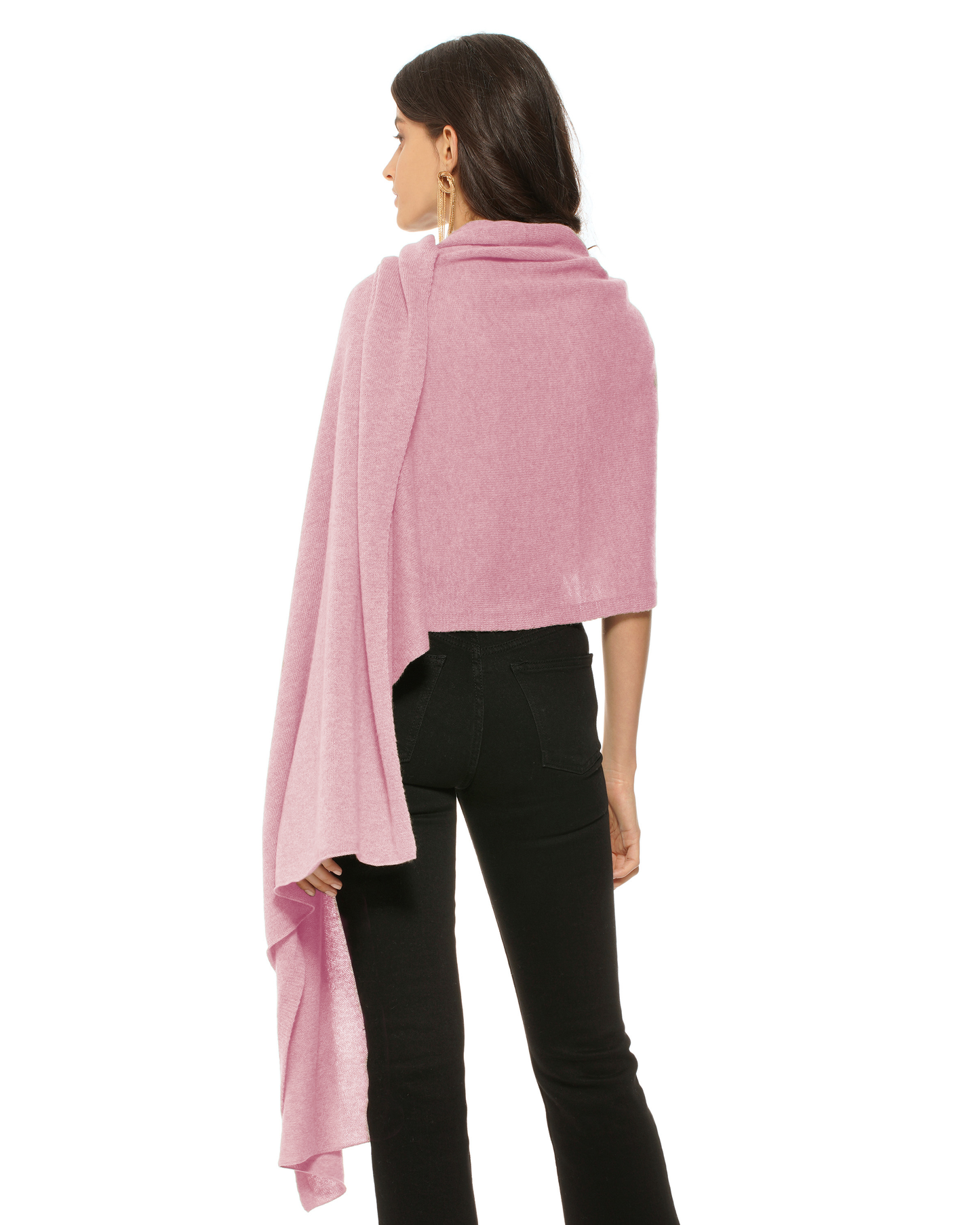 Pure Cashmere Feather-Light Maxi Wrap Stole Baby Pink