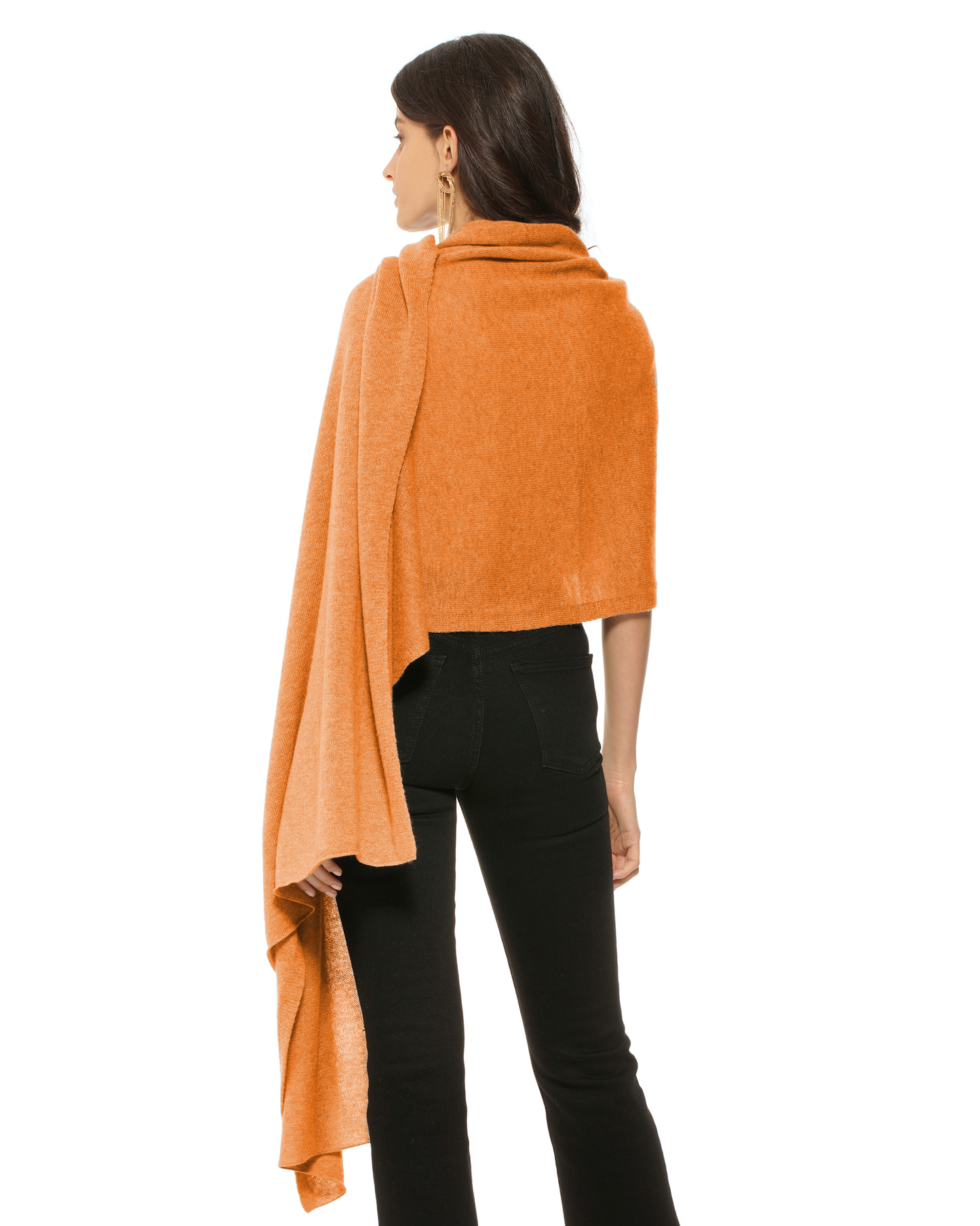 Pure Cashmere Feather-Light Maxi Wrap Stole Saffron