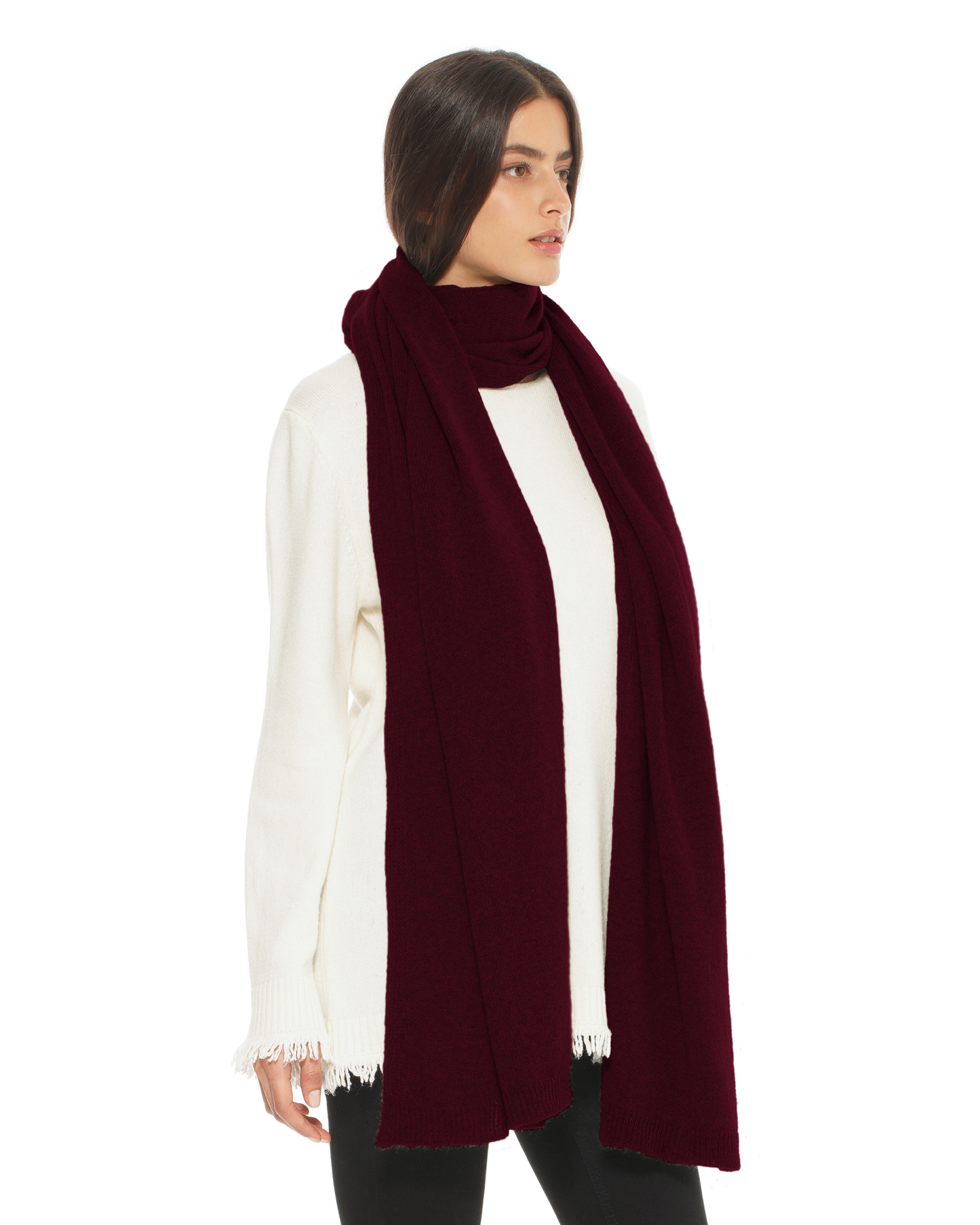 Women's Cashmere Wrap Scarf Bordeaux