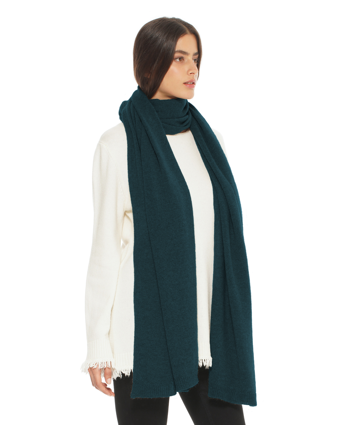 Women's Cashmere Wrap Scarf Forest Green