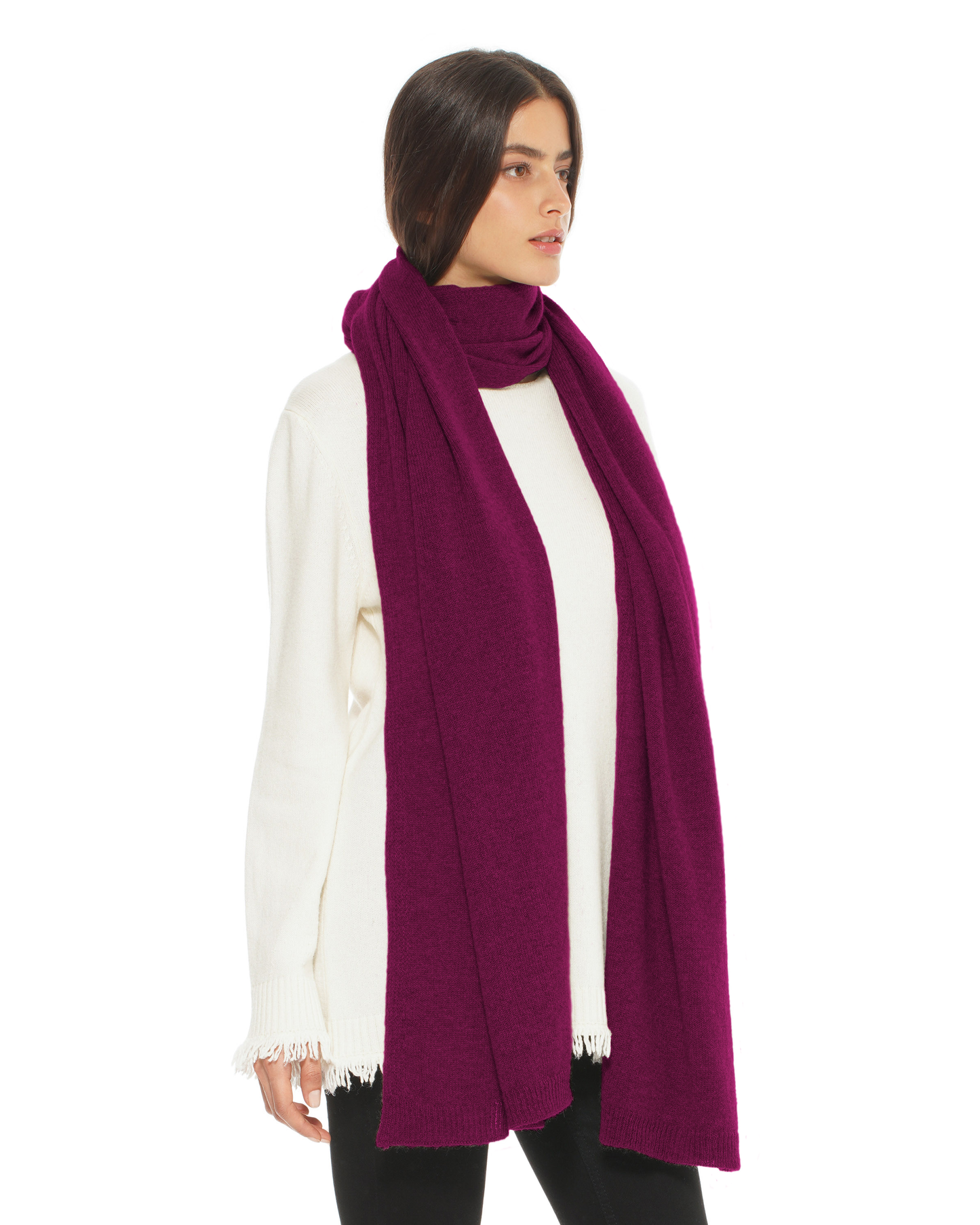 Women's Cashmere Wrap Scarf Magenta
