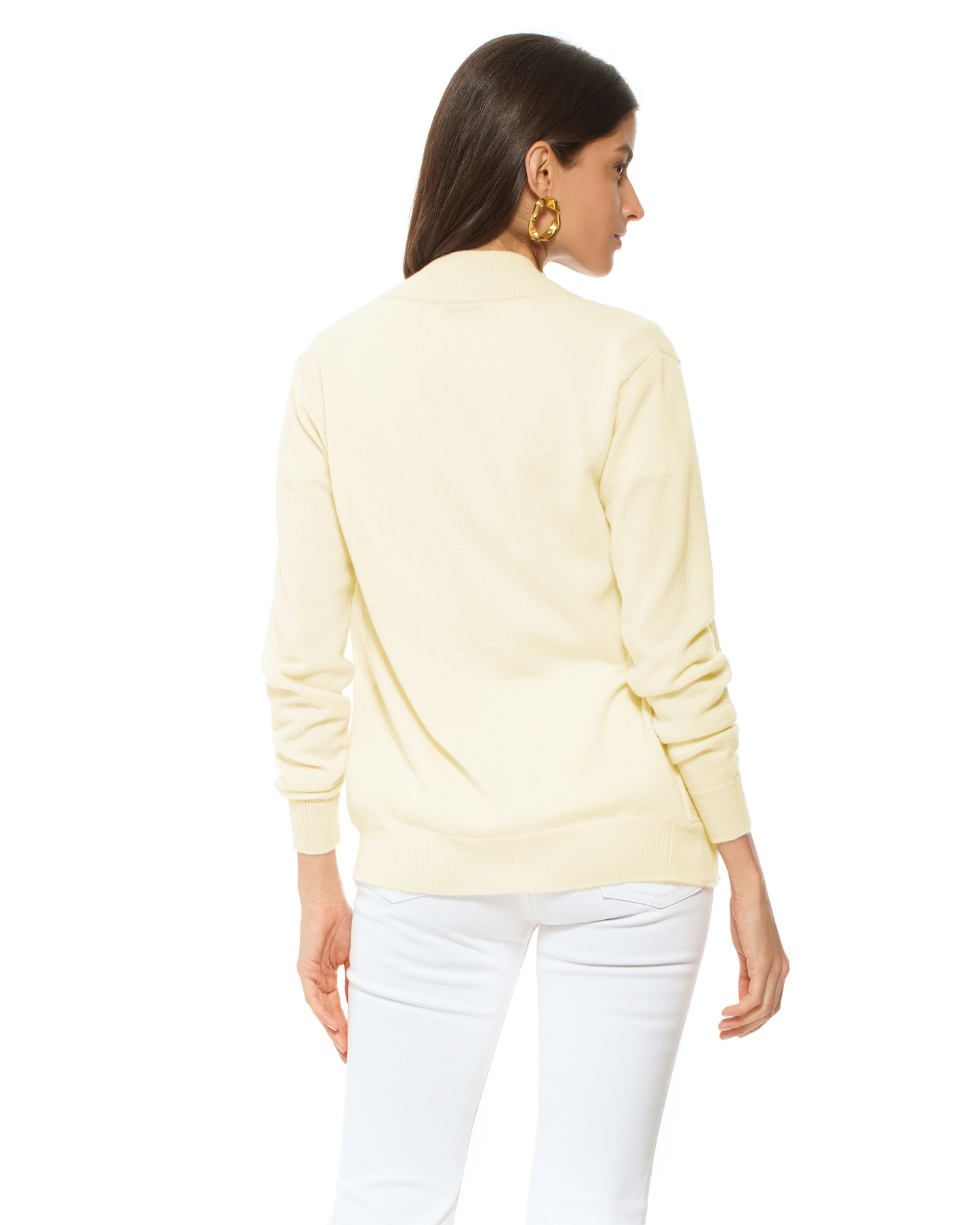 Oprah Daily - Women's Pure Cashmere Zip Cardigan Butter Yellow