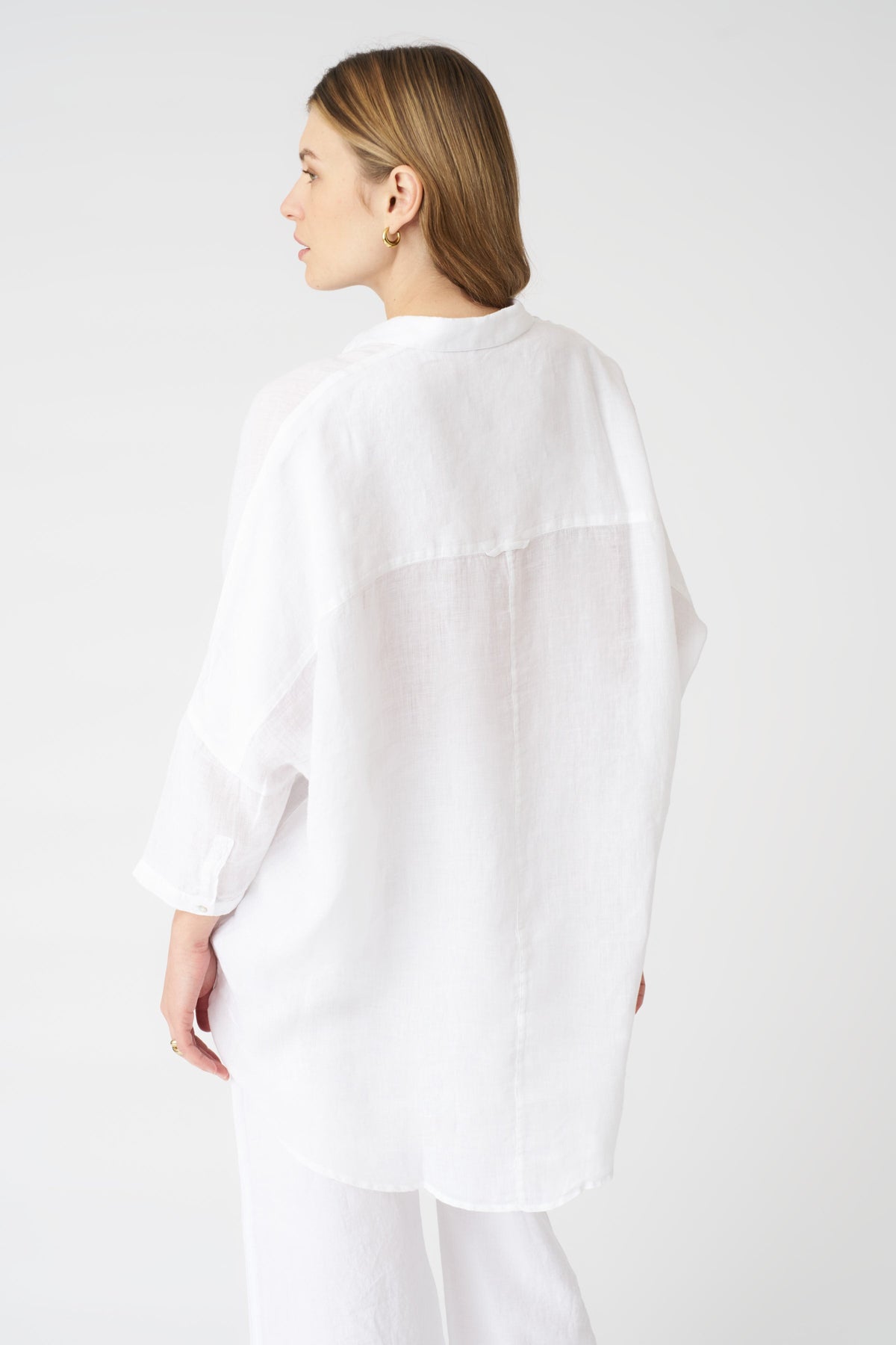 Women's Simona Linen Shirt – White, view 4