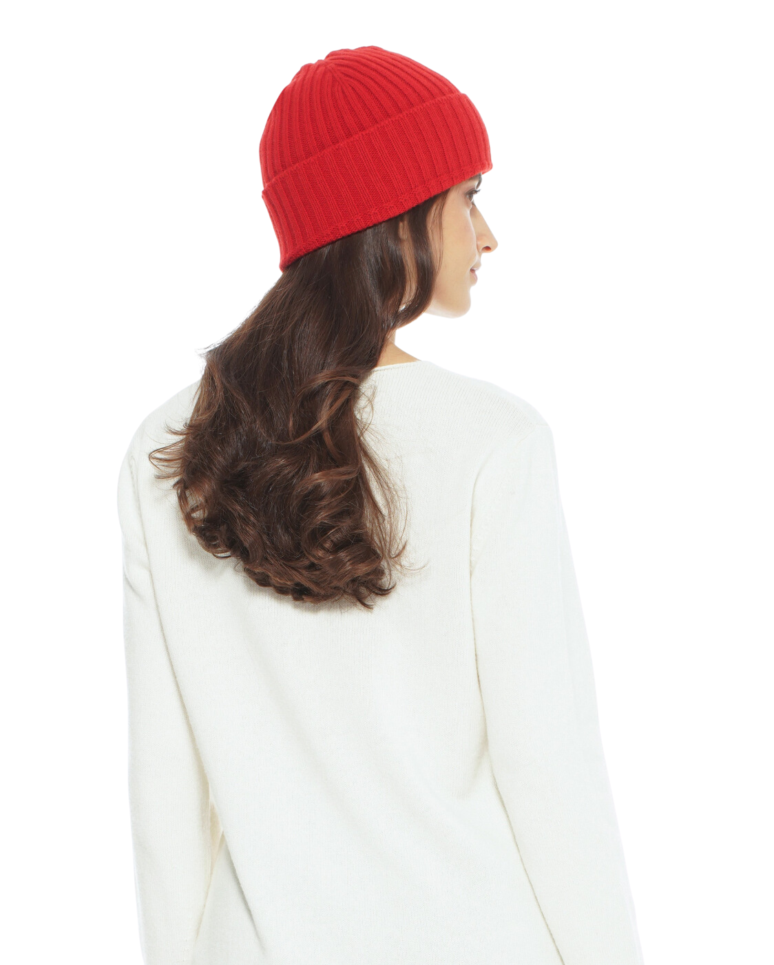 Monticelli Pure Cashmere Ribbed Hat Red 1 3