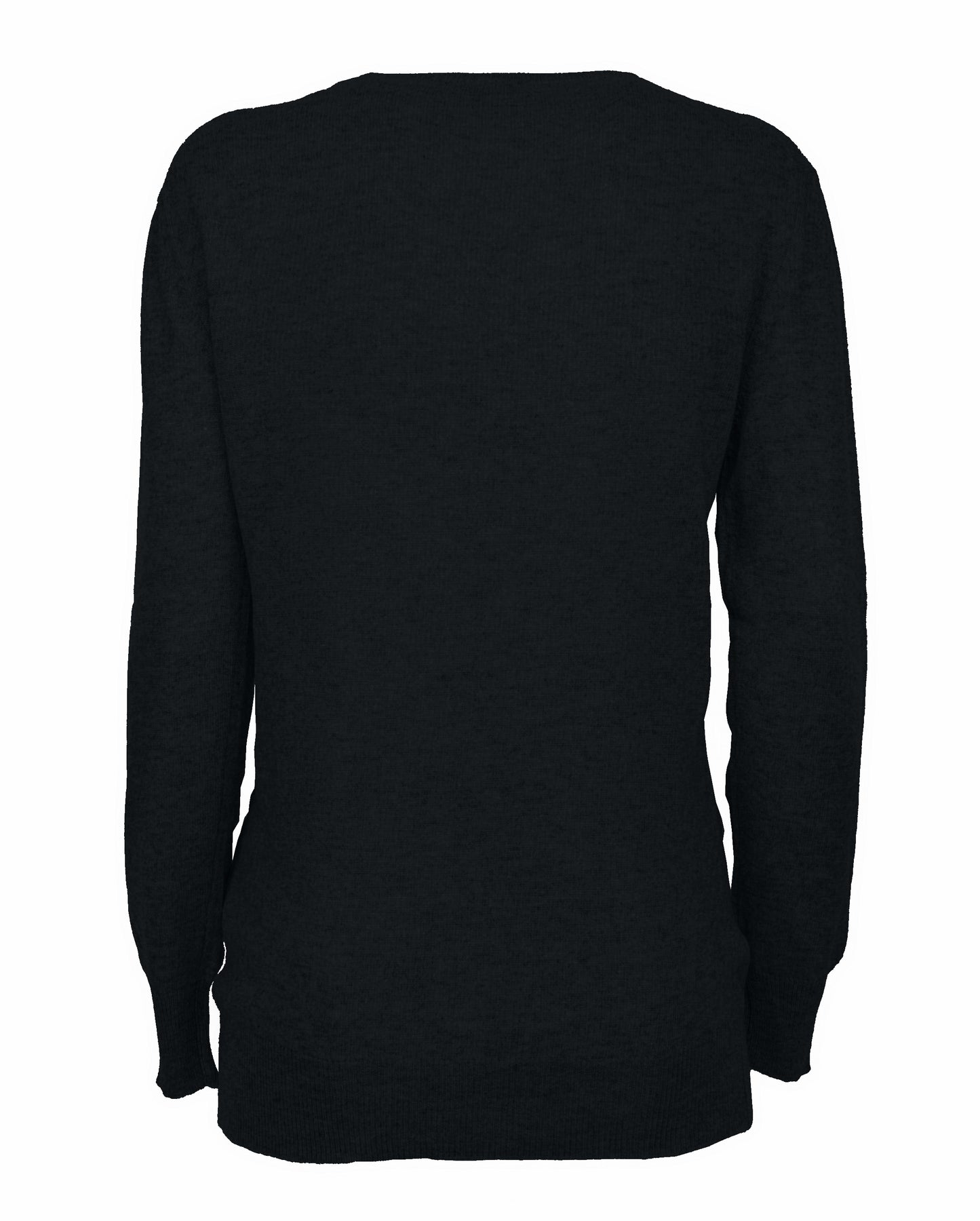 Women's Pure Cashmere Original Crew Neck Sweater Black Made In Italy2