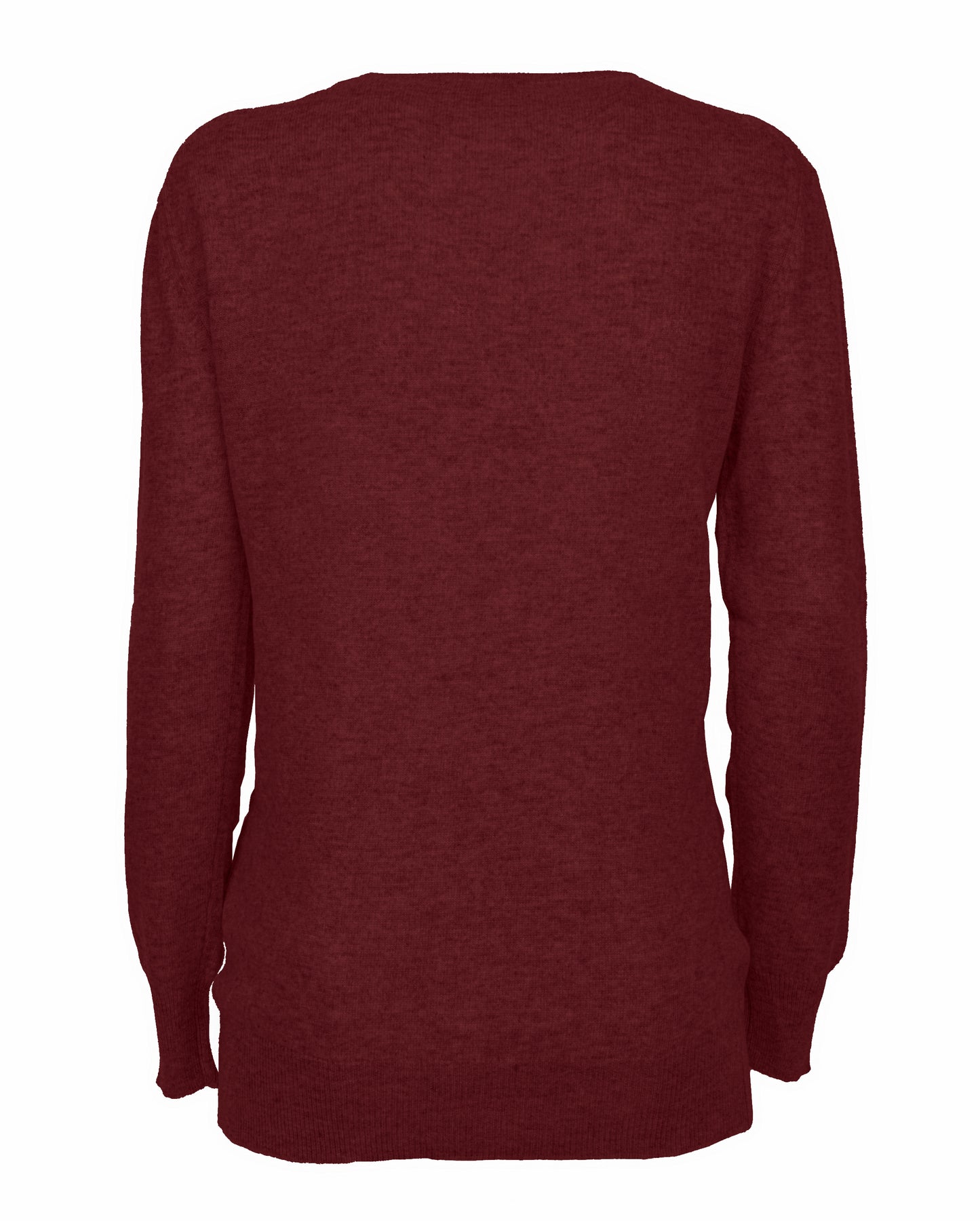 Women's Pure Cashmere Original Crew Neck Sweater Bordeaux Made In Italy2