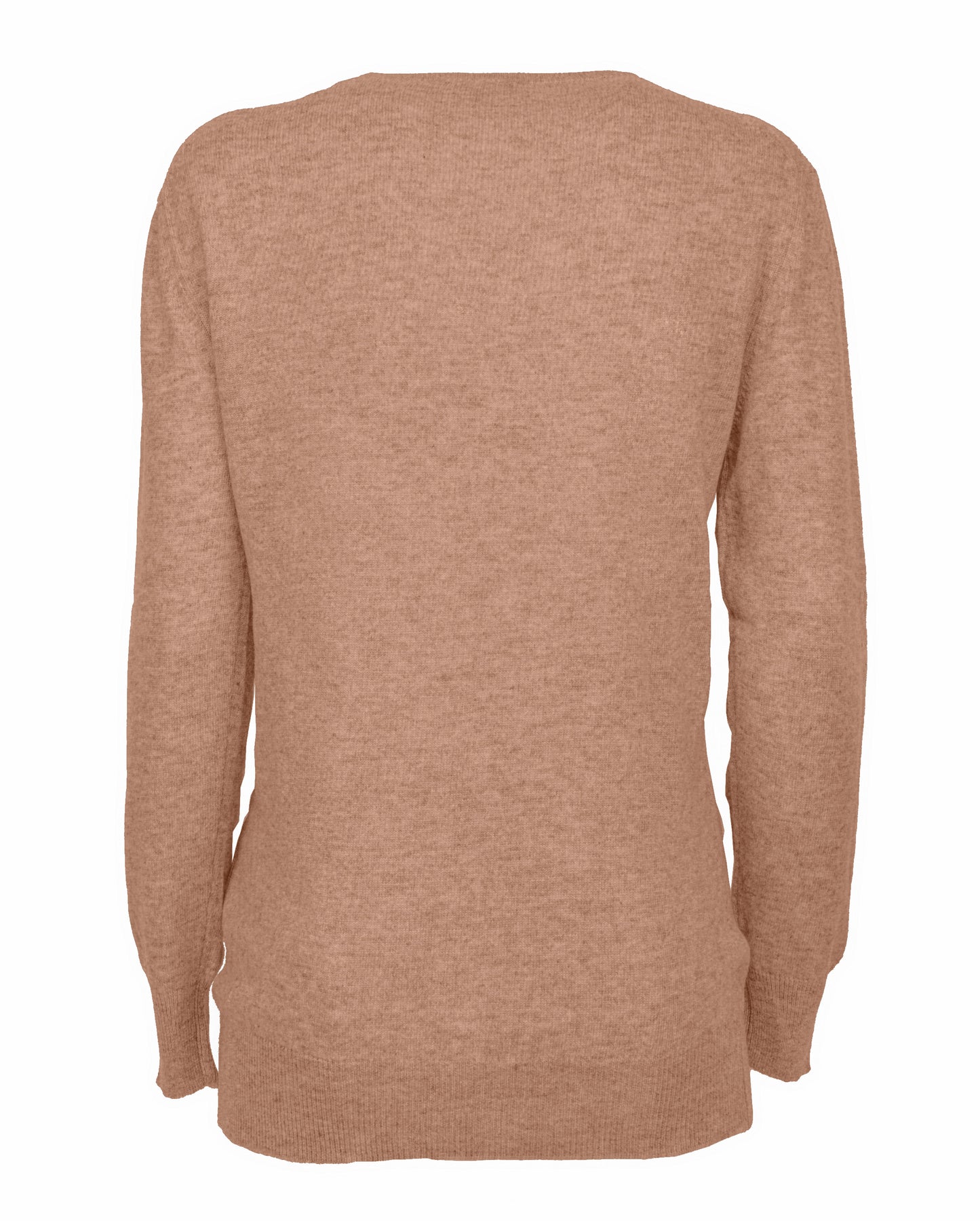 Women's Pure Cashmere Original Crew Neck Sweater Camel Made In Italy2