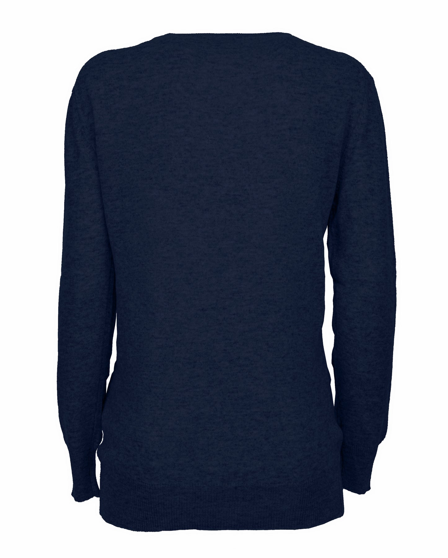 Women's Pure Cashmere Original Crew Neck Sweater Melange Blue Made In Italy2