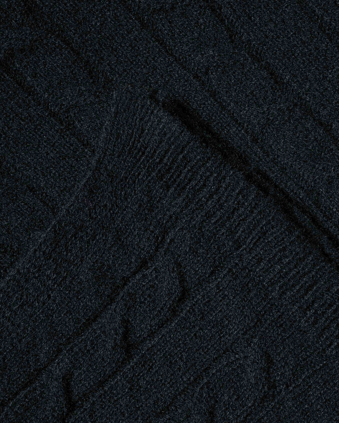 Monticelli Pure Cashmere Cable Knit Poncho Black Made In Italy 7