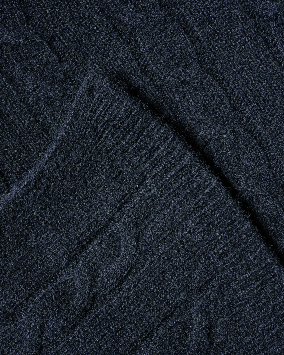 Monticelli Pure Cashmere Cable Knit Poncho Night Blue Made In Italy 7