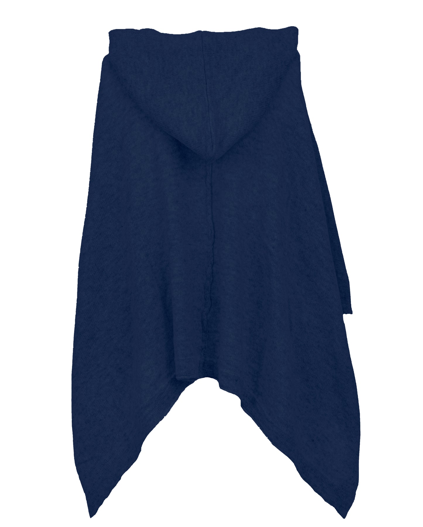 Cashmere Button Hoodie Poncho Night Blue Made In Italy 2