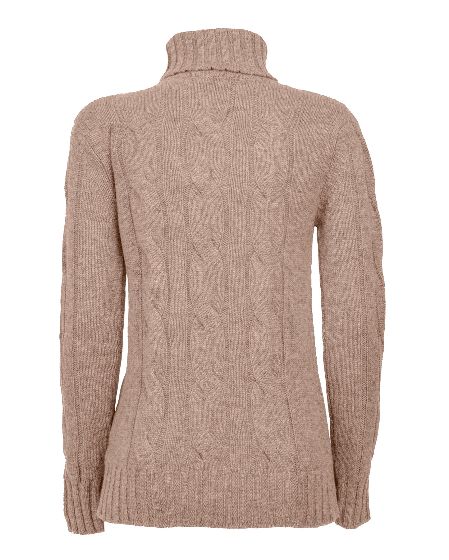 Women Cashmere Turtle Neck Sweater Made In Italy Taupe 2