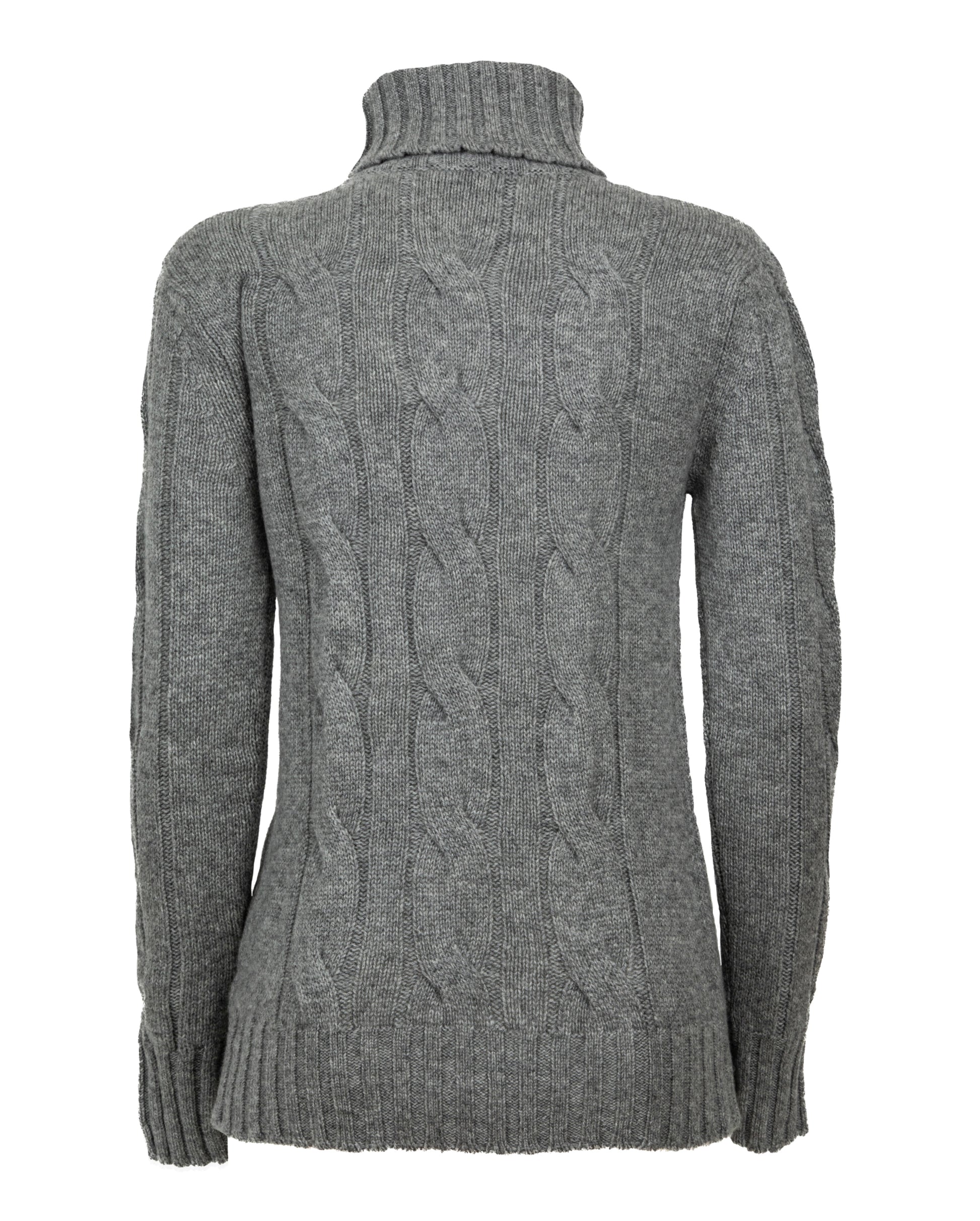 Women Cashmere Turtle Neck Sweater Made In Italy Melange Gray 7