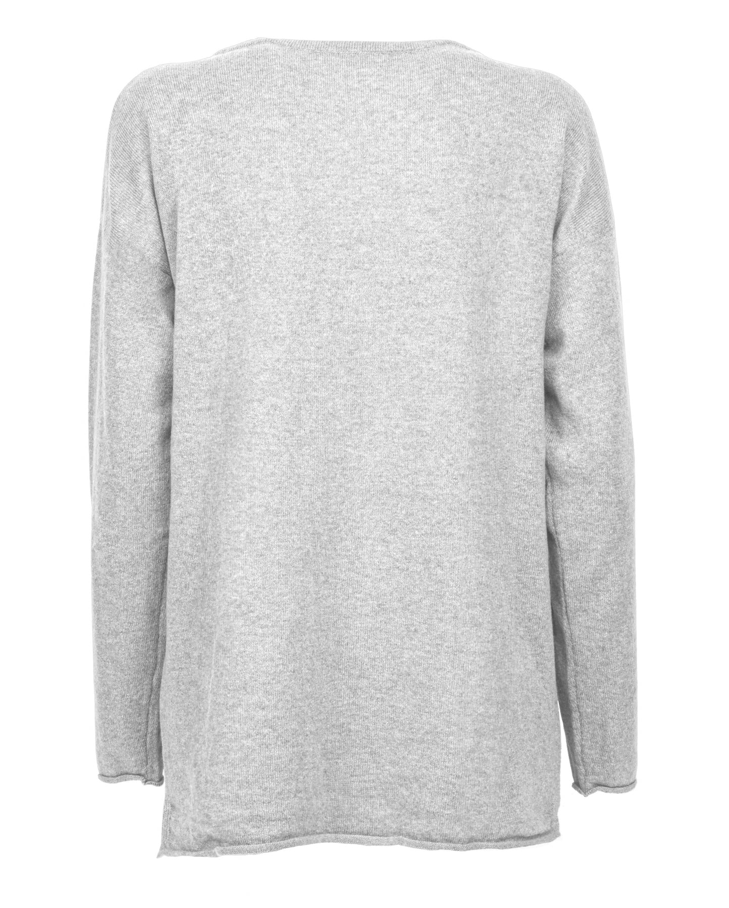 Womens Cashmere Maxi Sweater Boat Neck Light Gray 2