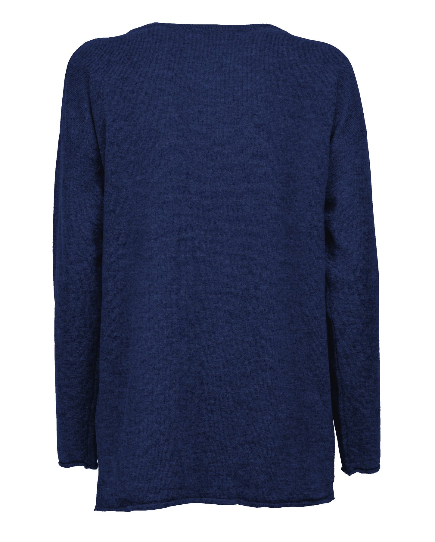 Womens Cashmere Maxi Sweater Boat Neck Melange Blue 2