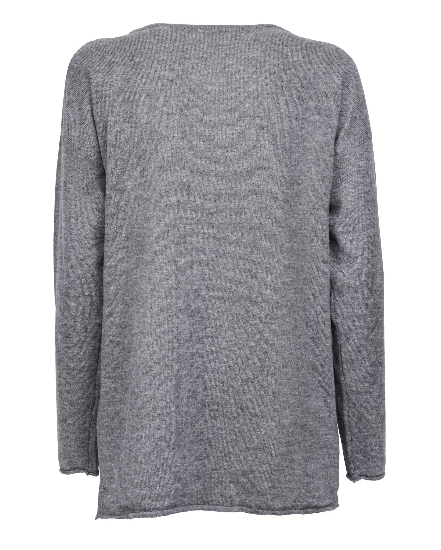 Womens Cashmere Maxi Sweater Boat Melange Gray 2