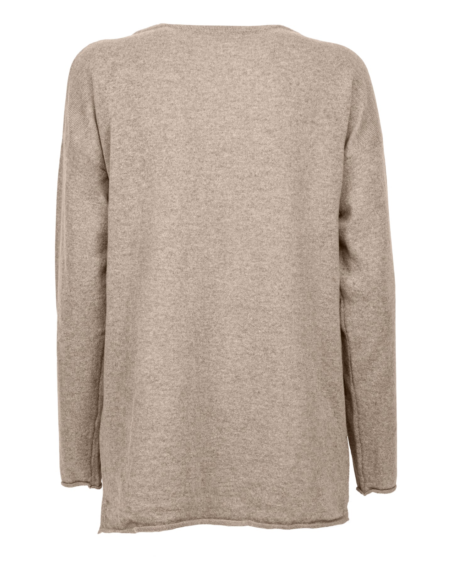Womens Cashmere Maxi Sweater Boat Neck Taupe 7