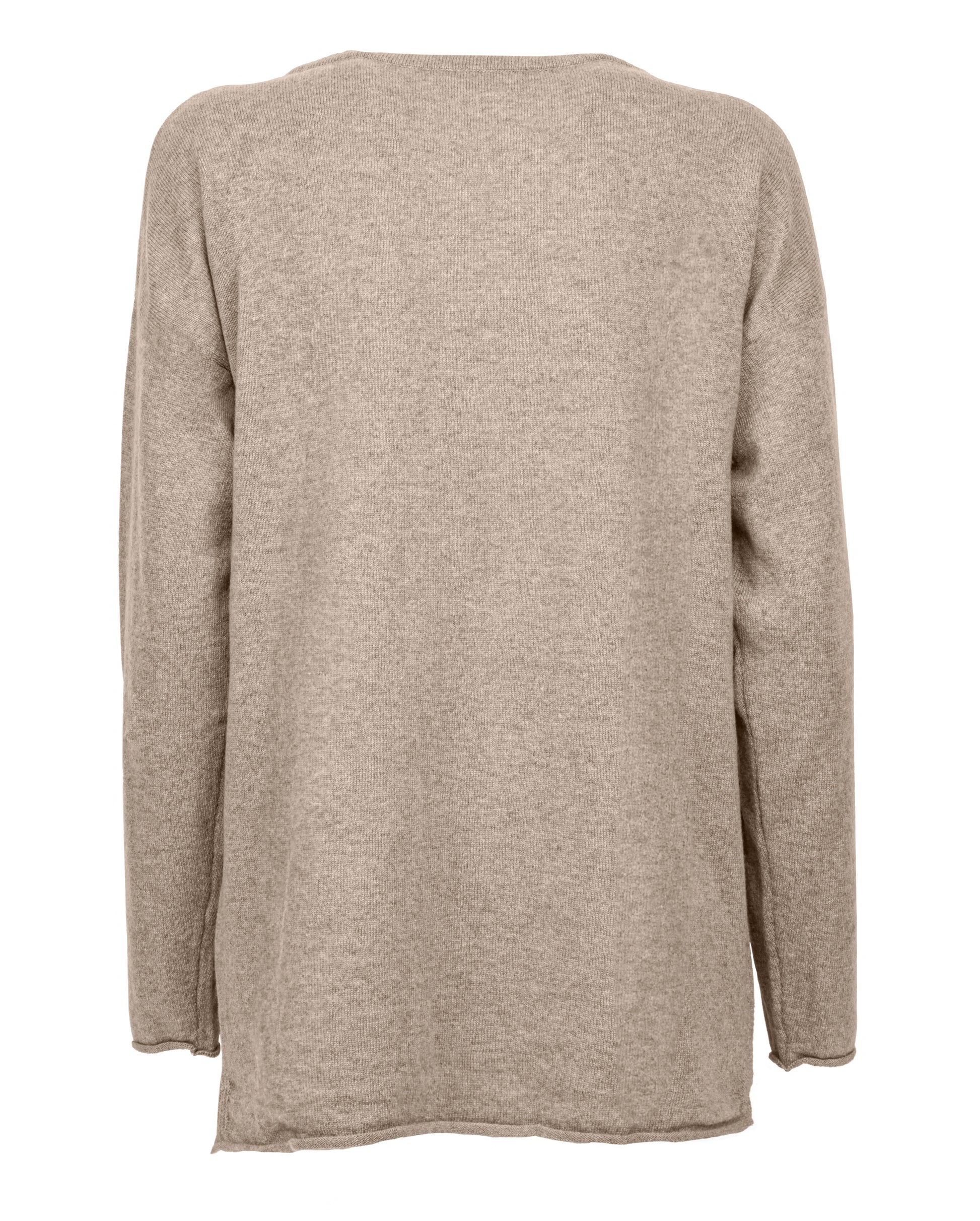 Womens Cashmere Maxi Sweater Boat Neck Taupe 7