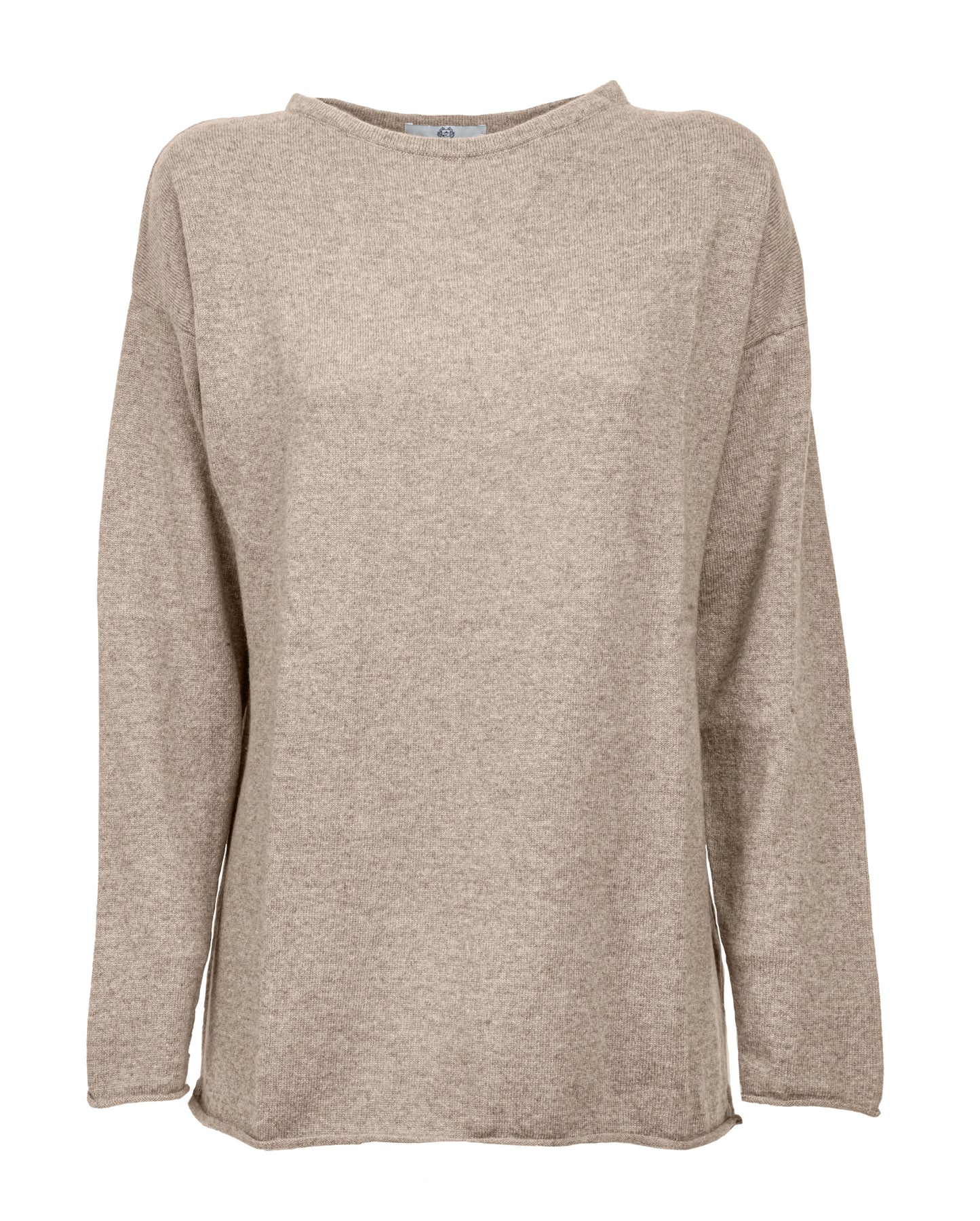 Womens Cashmere Maxi Sweater Boat Neck Taupe 6