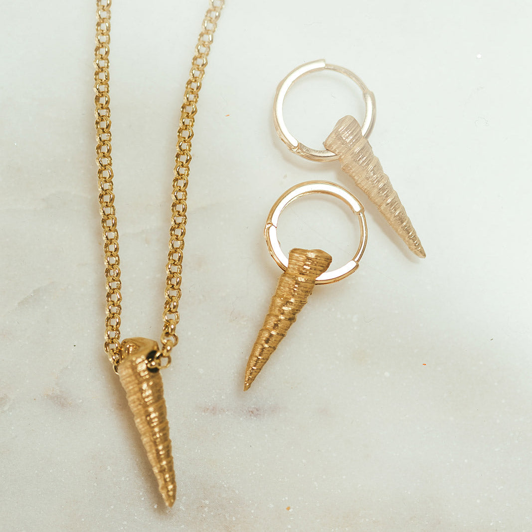 14K GOLD POKER SHELL NECKLACE