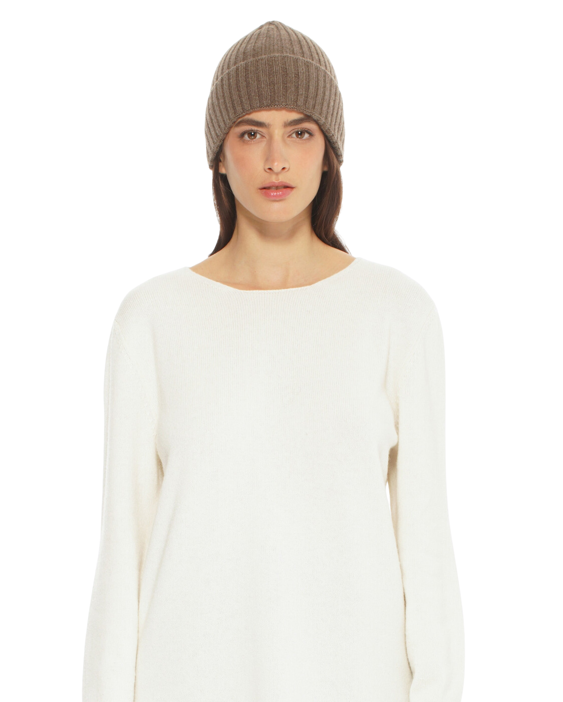 Monticelli Pure Cashmere Ribbed Hat Bordeaux Made In Italy