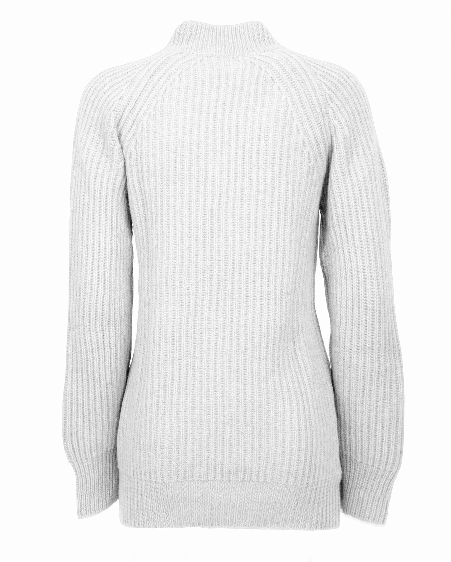 Fisherman Rib Womens Cashmere Crew Neck Made In Italy Off White 2