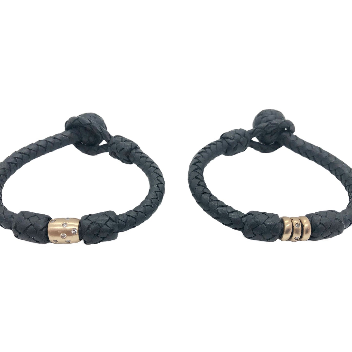 HANA 14k GOLD DIAMOND LEATHER BRACELET
