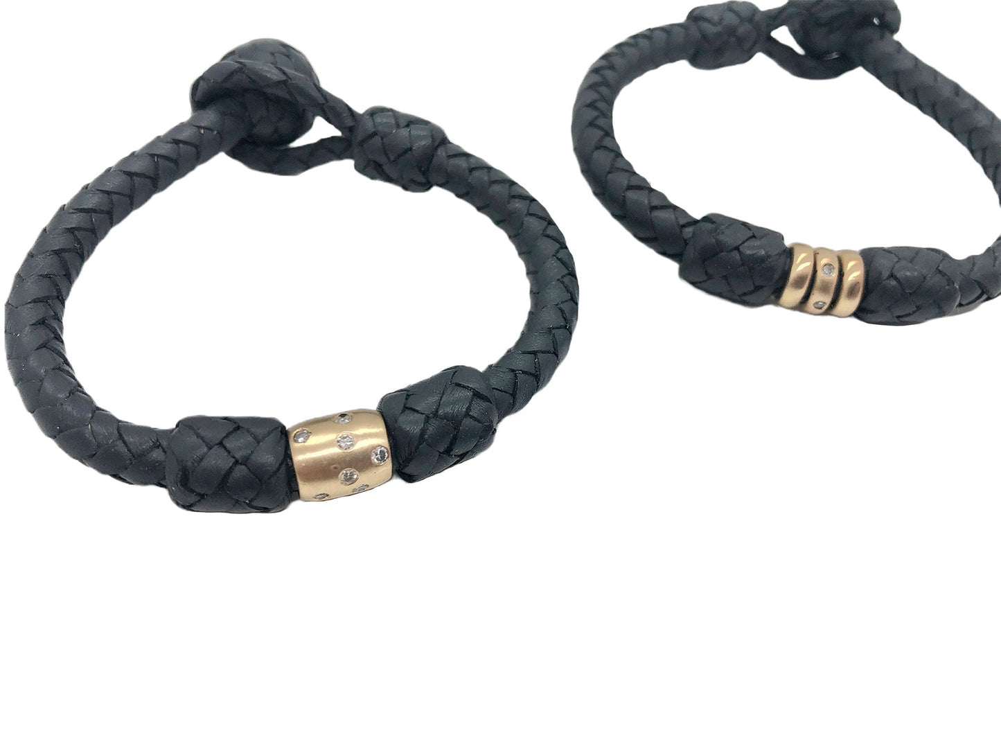 HANA 14k GOLD DIAMOND LEATHER BRACELET