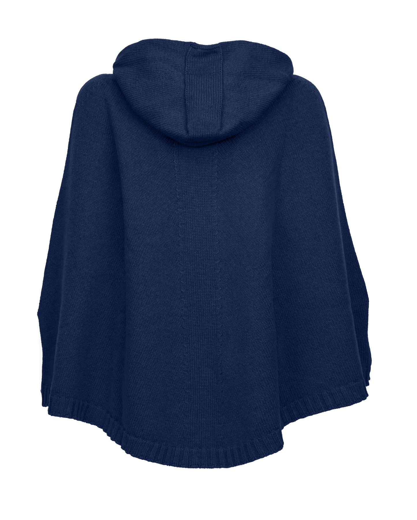 Hoodie Poncho Pure Cashmere Melange Blue Made In Italy 2