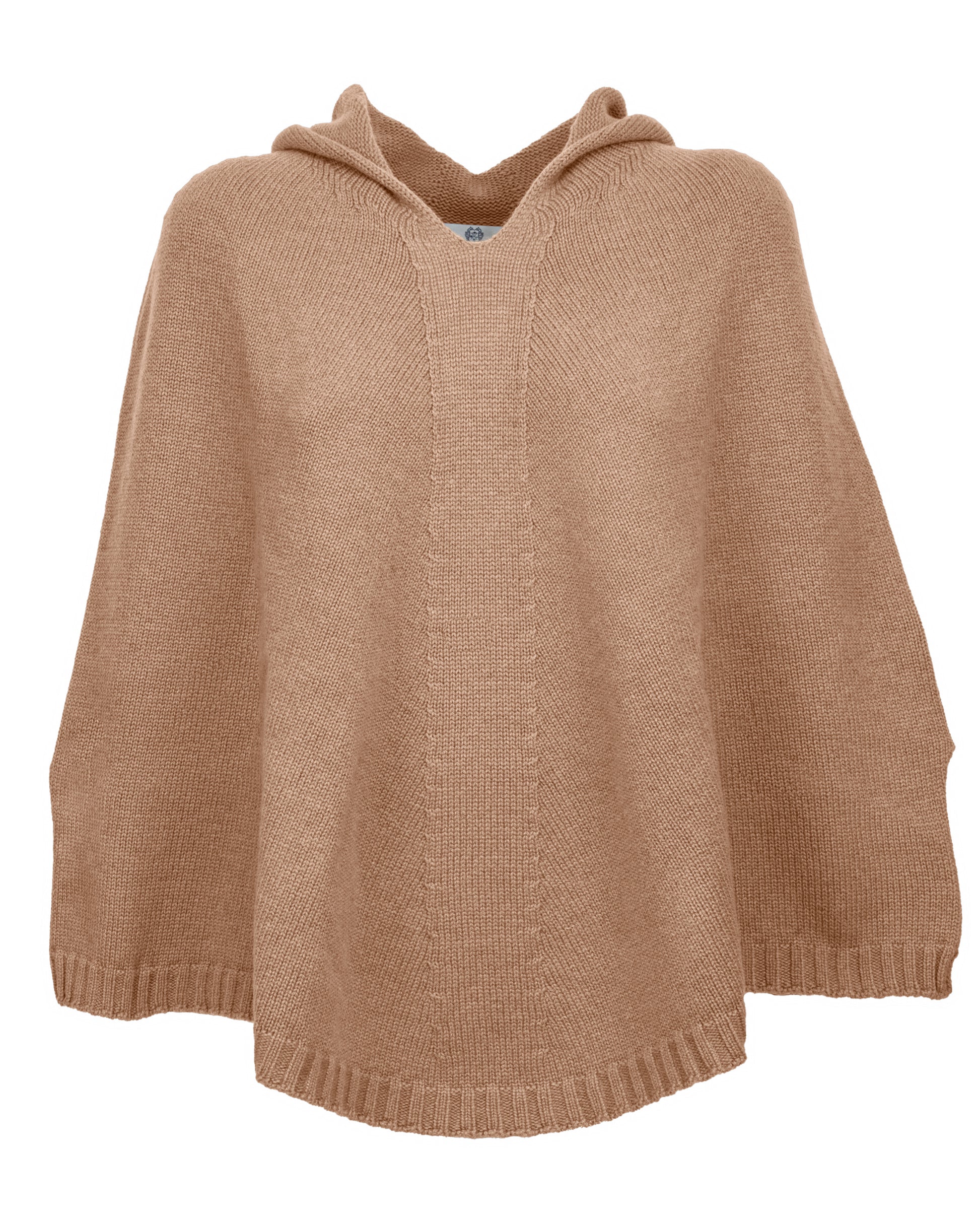 Hoodie Poncho Pure Cashmere Camel Made In Italy 6