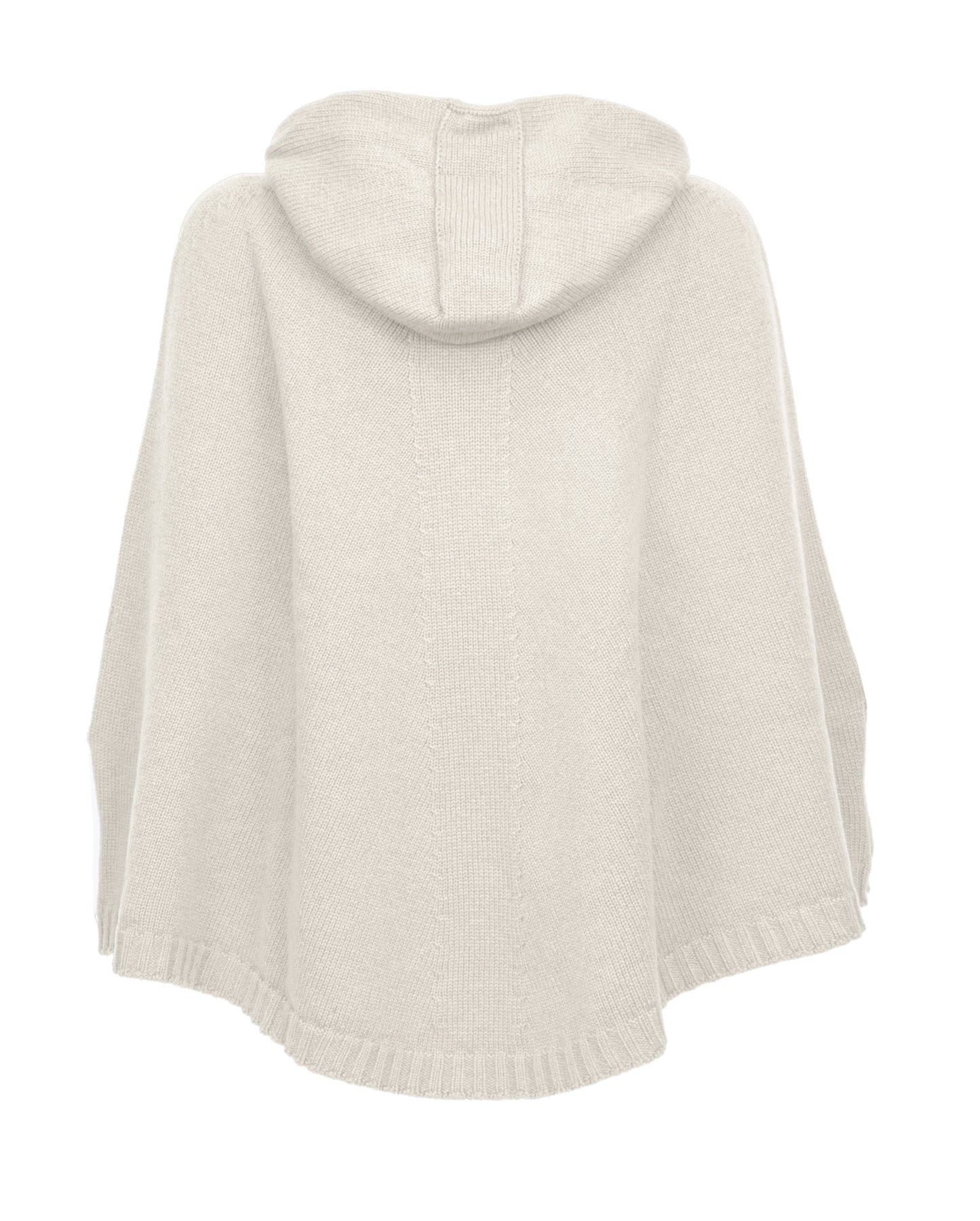 Hoodie Poncho Pure Cashmere Milk White Made In Italy 2
