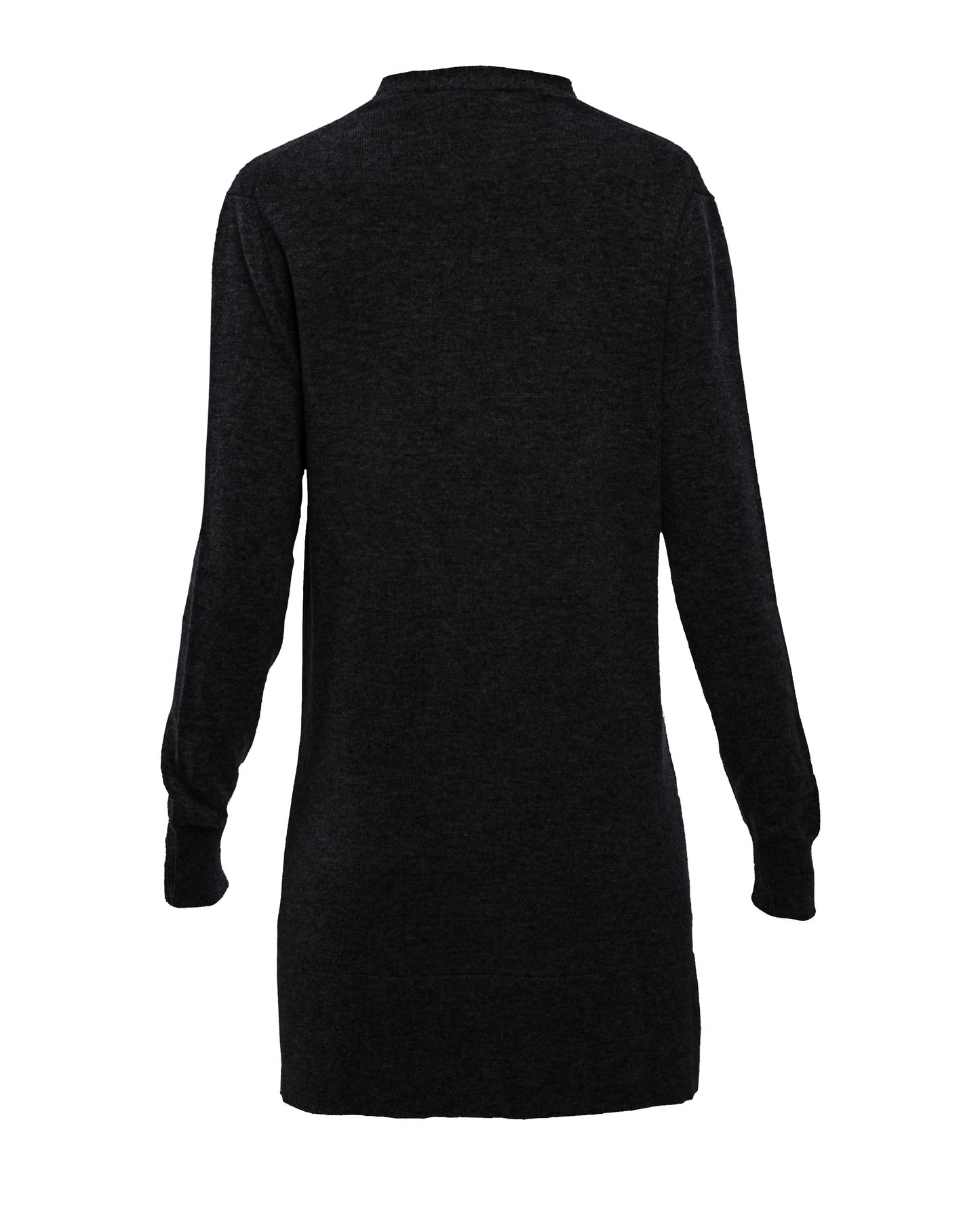 Long Cardigan Sweater Pure Cashmere Made In Italy Black 2