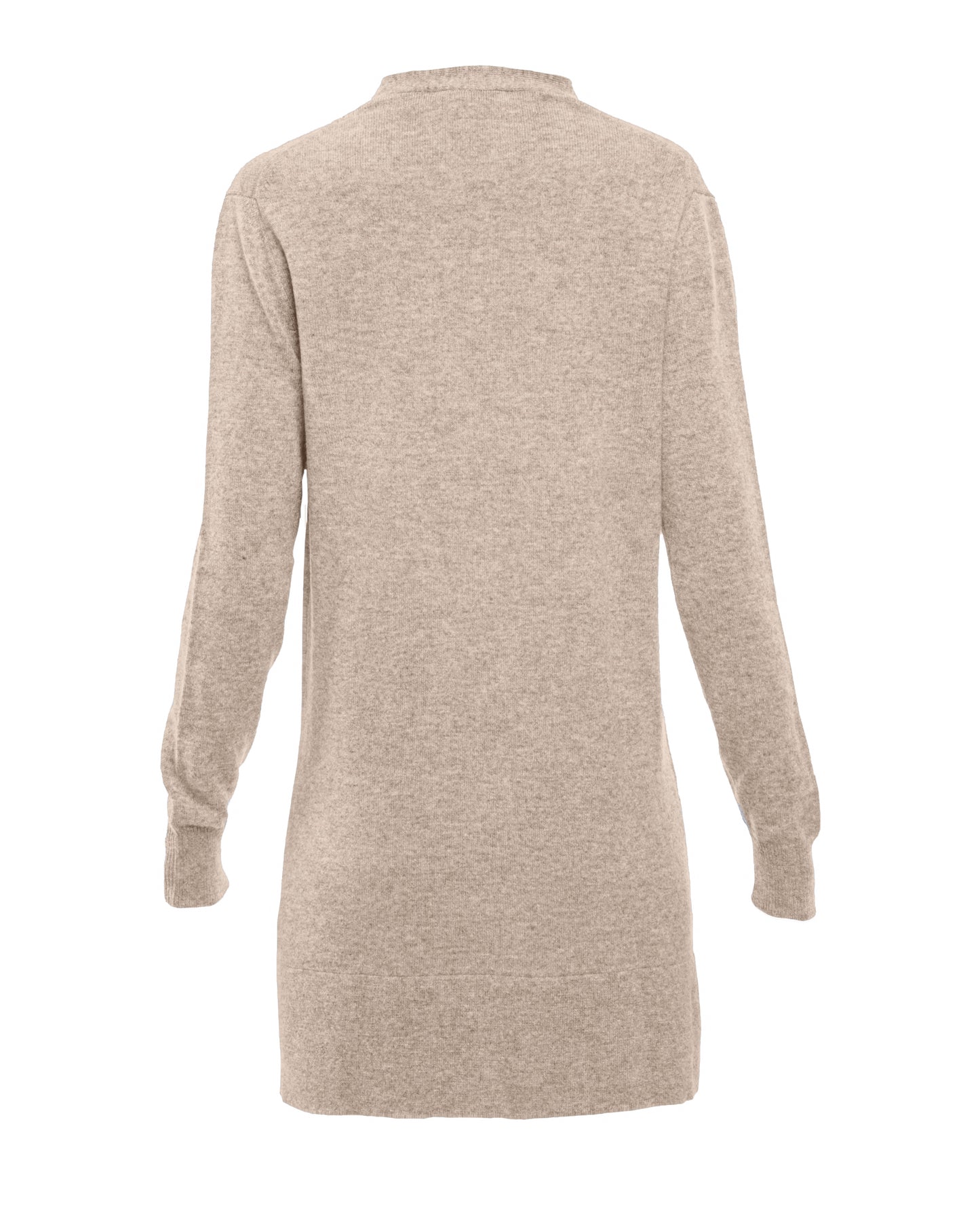 Long Cardigan Sweater Pure Cashmere Made In Italy Taupe 2